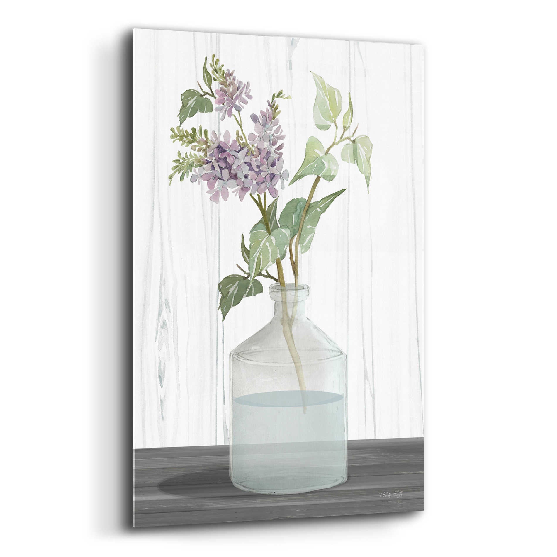 Epic Art 'Lilacs IV' by Cindy Jacobs, Acrylic Glass Wall Art,16x24