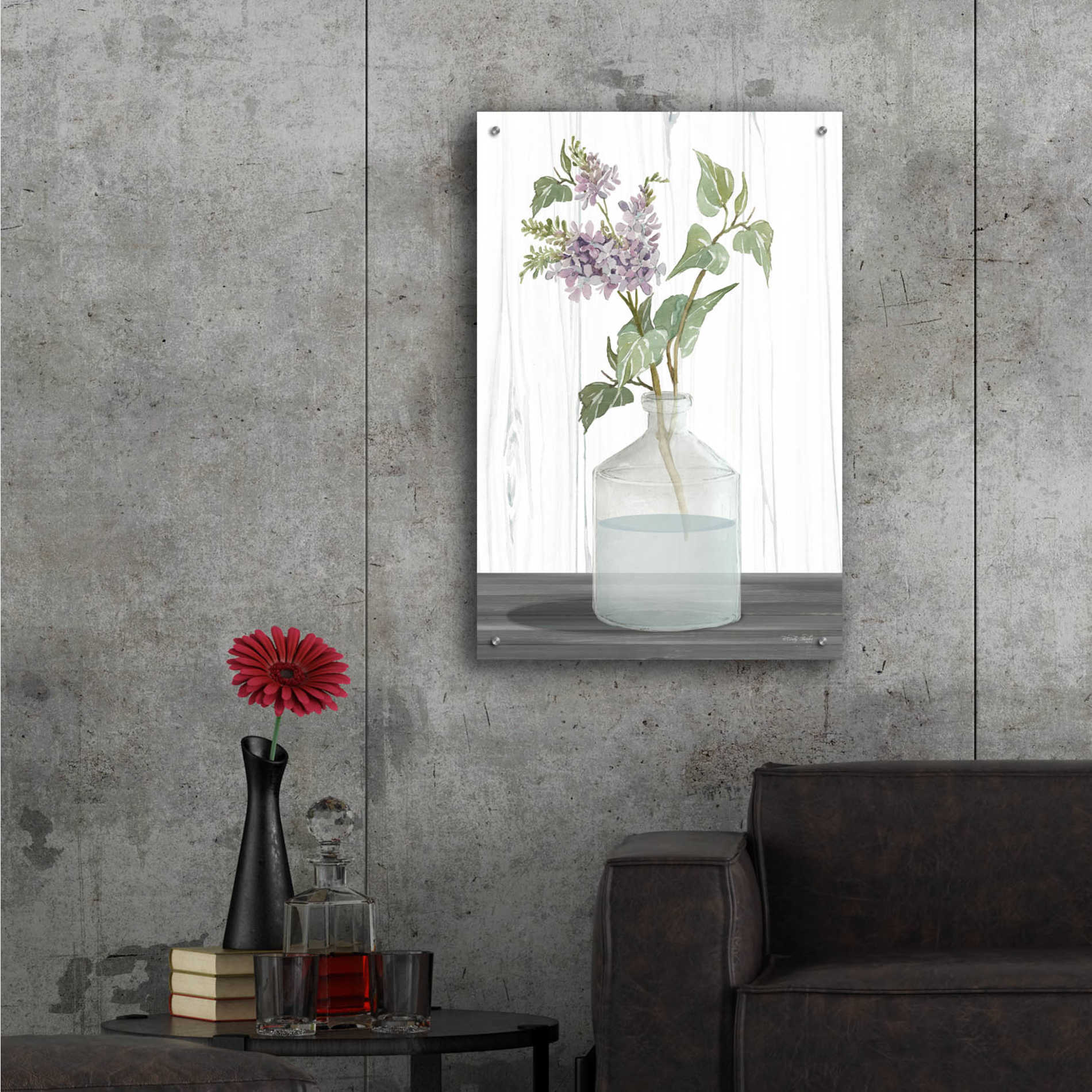 Epic Art 'Lilacs IV' by Cindy Jacobs, Acrylic Glass Wall Art,24x36