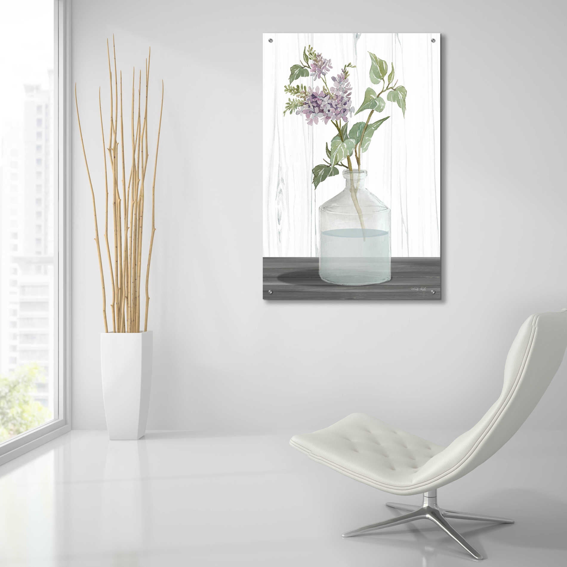 Epic Art 'Lilacs IV' by Cindy Jacobs, Acrylic Glass Wall Art,24x36