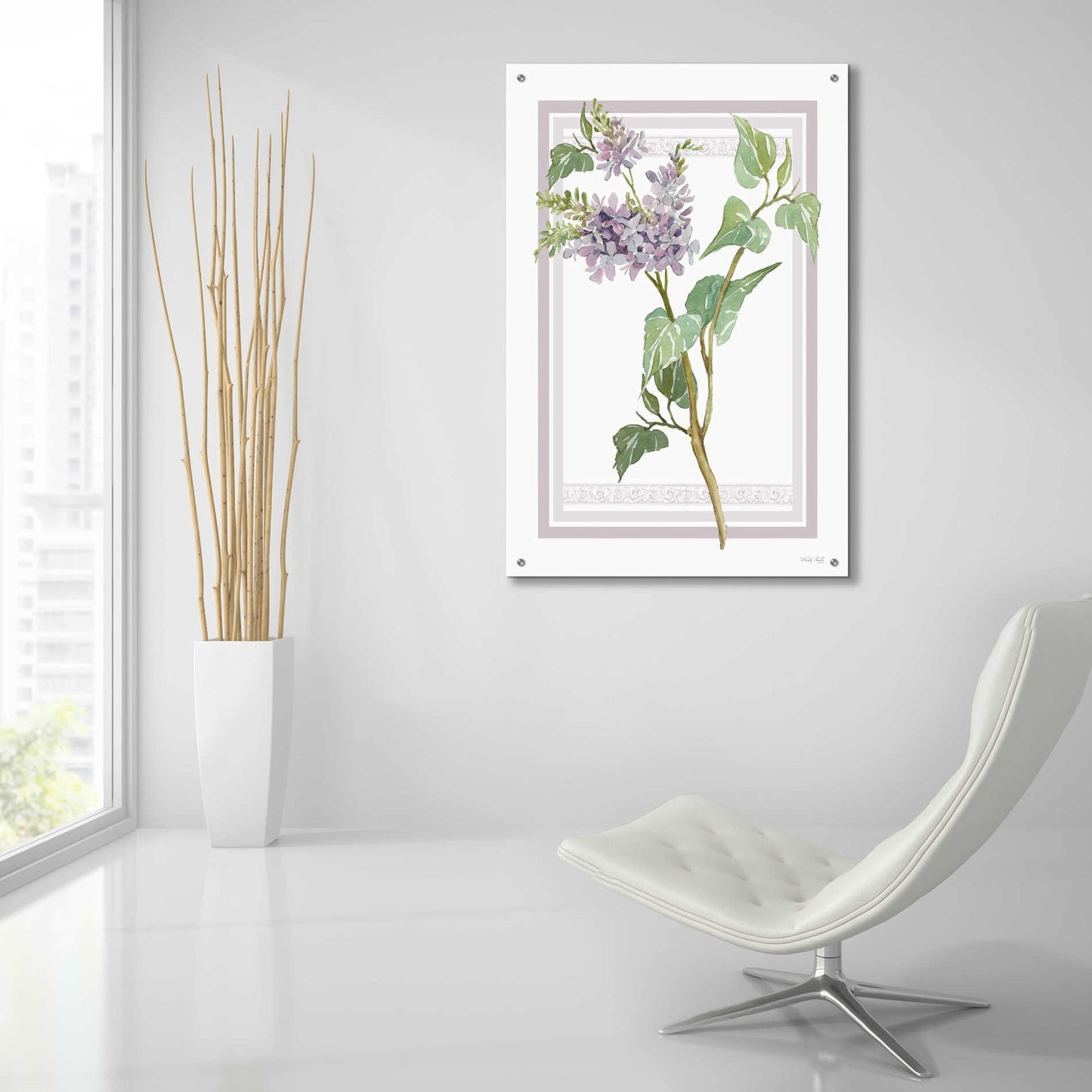 Epic Art 'Lilacs V' by Cindy Jacobs, Acrylic Glass Wall Art,24x36