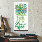 Epic Art 'Grow Happiness Hanging Plant' by Cindy Jacobs, Acrylic Glass Wall Art,12x24
