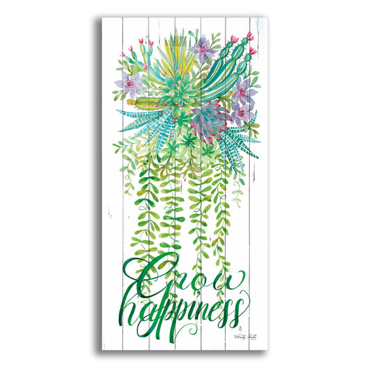 Epic Art 'Grow Happiness Hanging Plant' by Cindy Jacobs, Acrylic Glass Wall Art,2-1