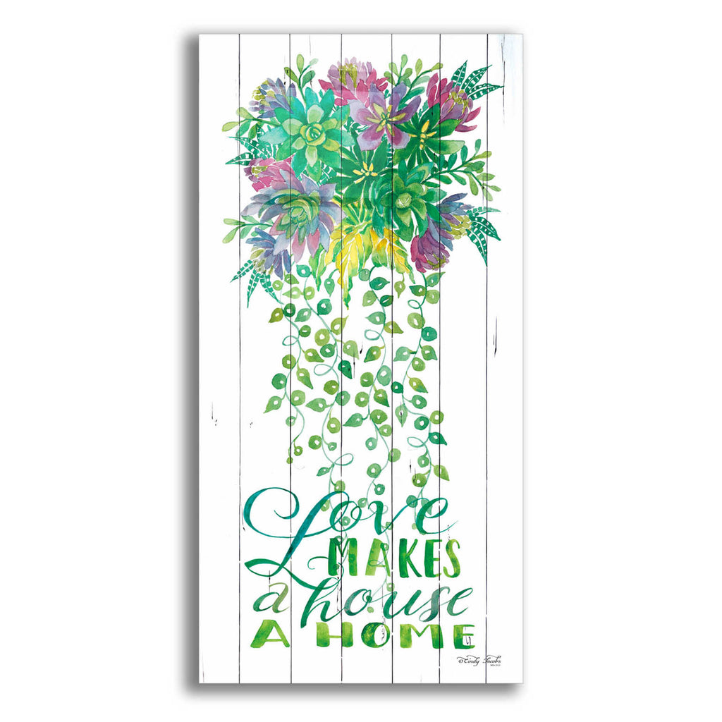 Epic Art 'Love Makes a Home Hanging Plant' by Cindy Jacobs, Acrylic Glass Wall Art,2-1