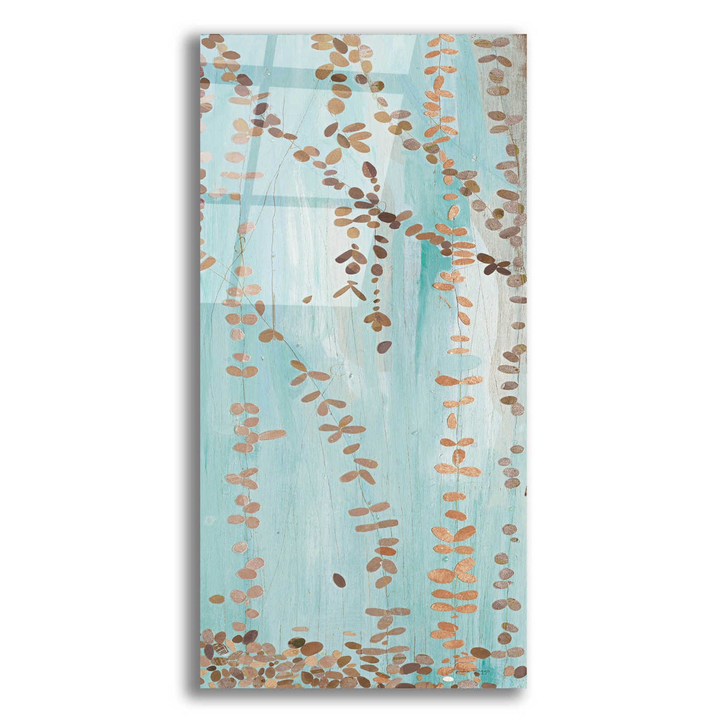 Epic Art 'Trailing Vines III Blue' by Candra Boggs,  Acrylic Glass Wall Art,12x24