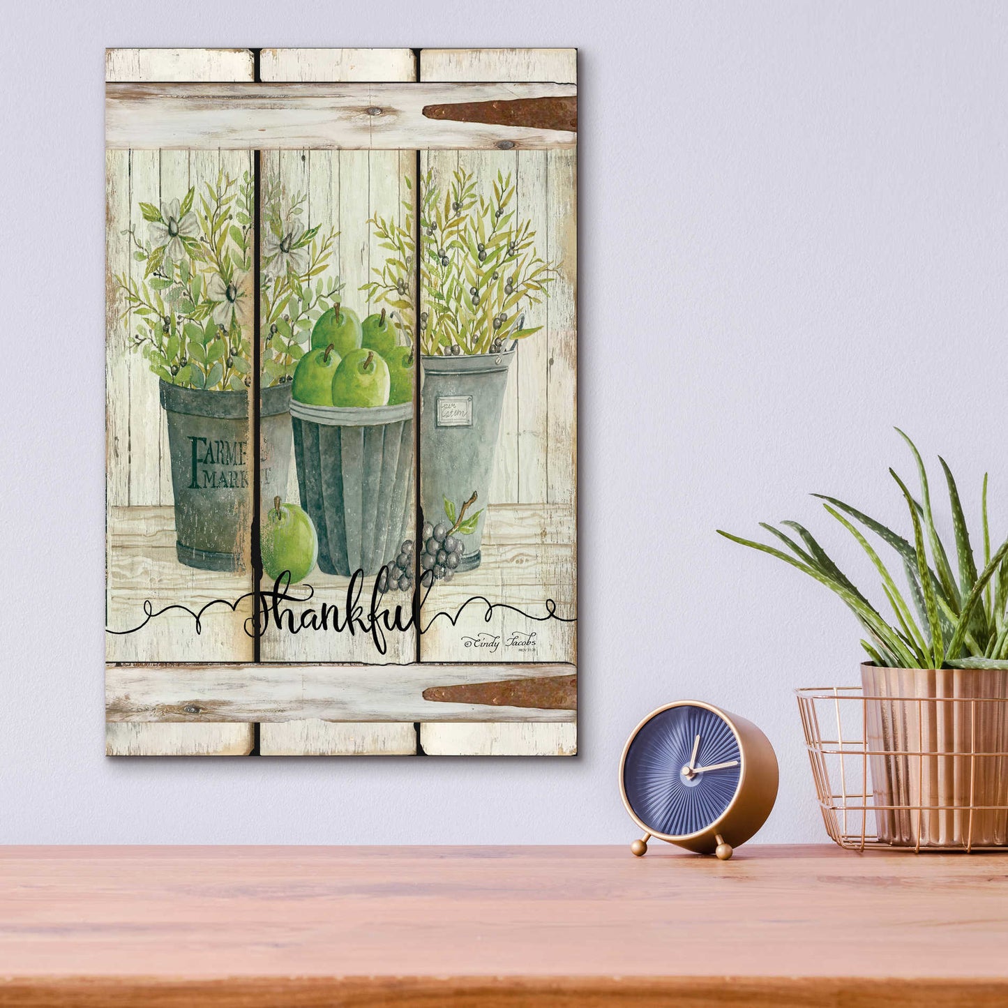 Epic Art 'Eucalyptus-Thankful Portrait' by Cindy Jacobs, Acrylic Glass Wall Art,12x16