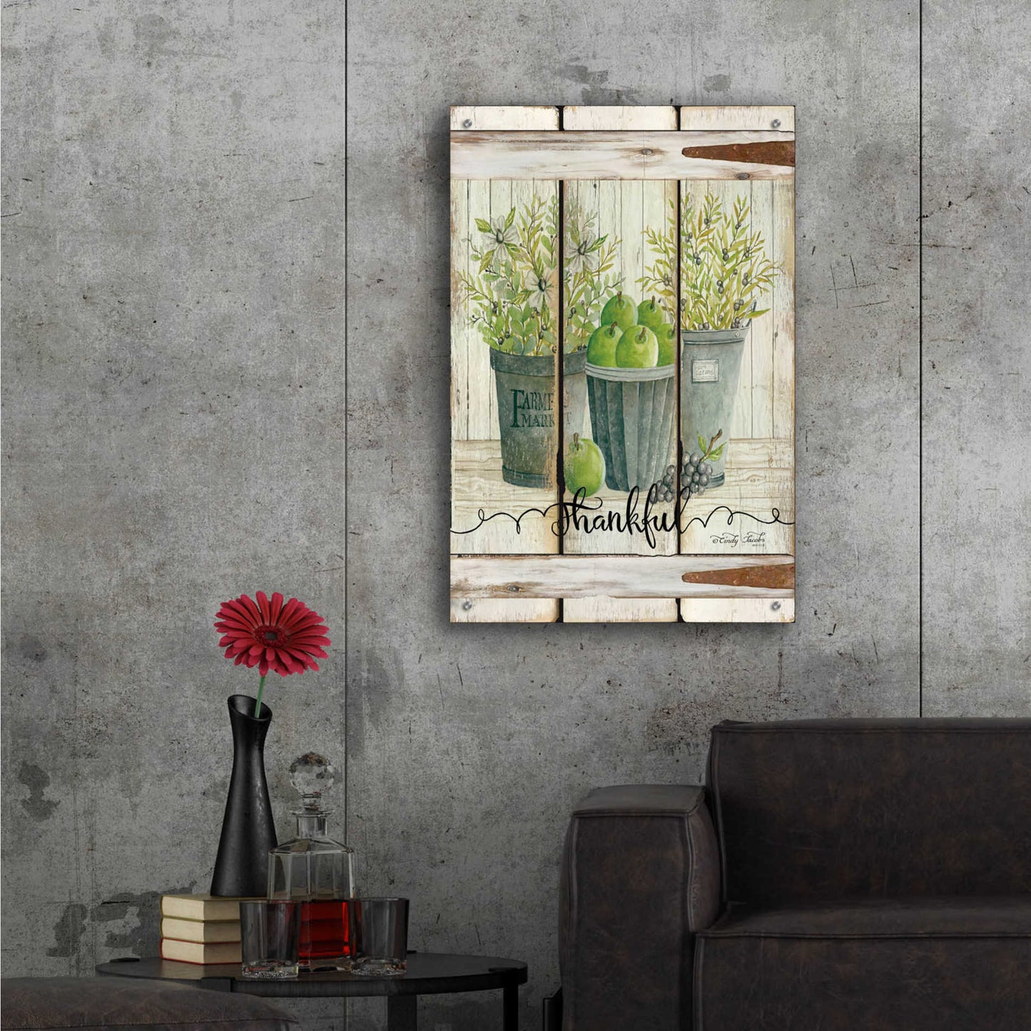 Epic Art 'Eucalyptus-Thankful Portrait' by Cindy Jacobs, Acrylic Glass Wall Art,24x36