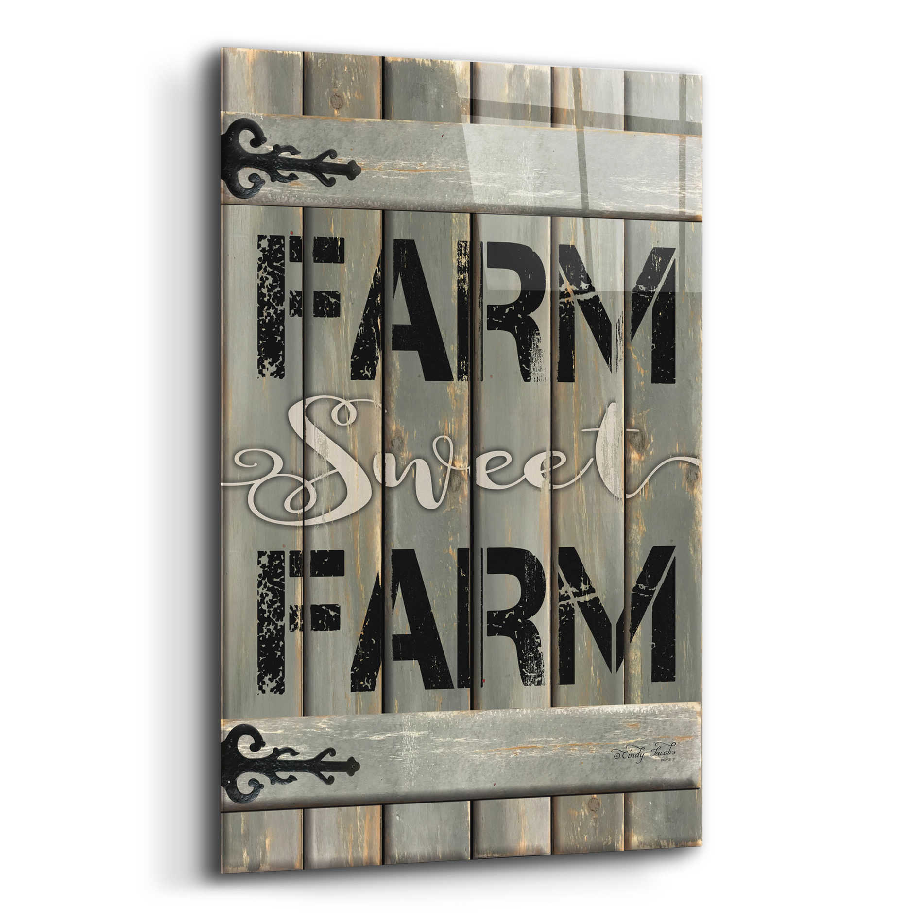 Epic Art 'Farm Sweet Farm' by Cindy Jacobs, Acrylic Glass Wall Art,12x16