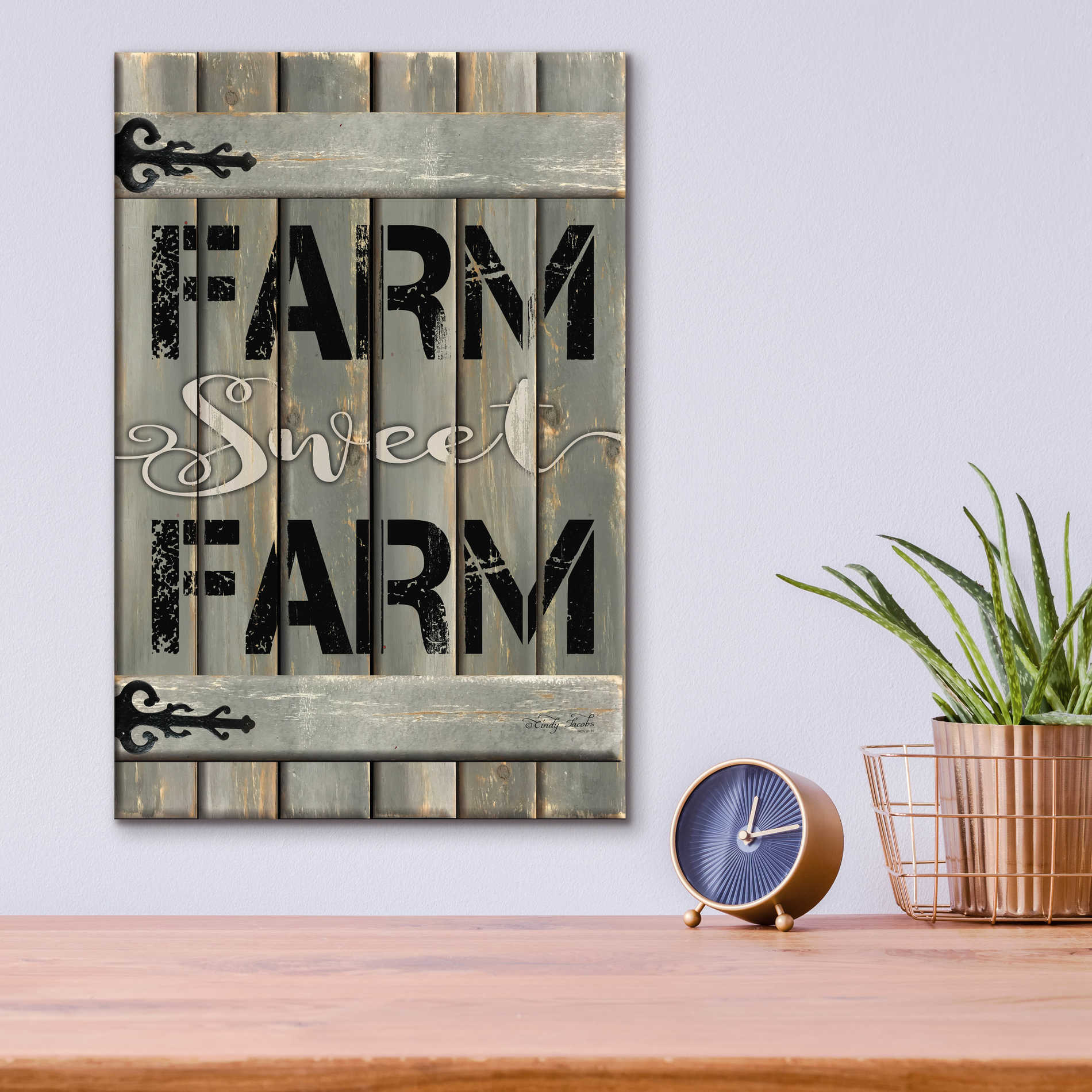 Epic Art 'Farm Sweet Farm' by Cindy Jacobs, Acrylic Glass Wall Art,12x16