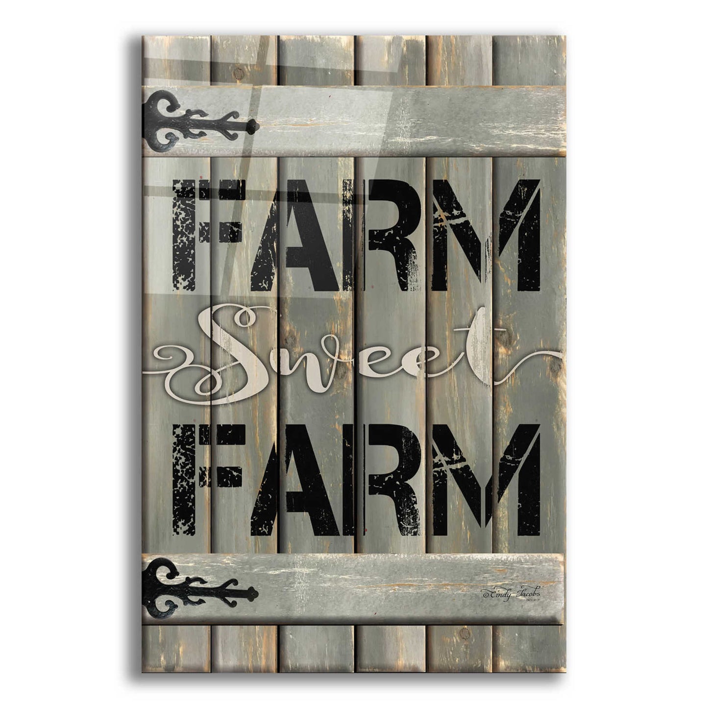 Epic Art 'Farm Sweet Farm' by Cindy Jacobs, Acrylic Glass Wall Art,12x16