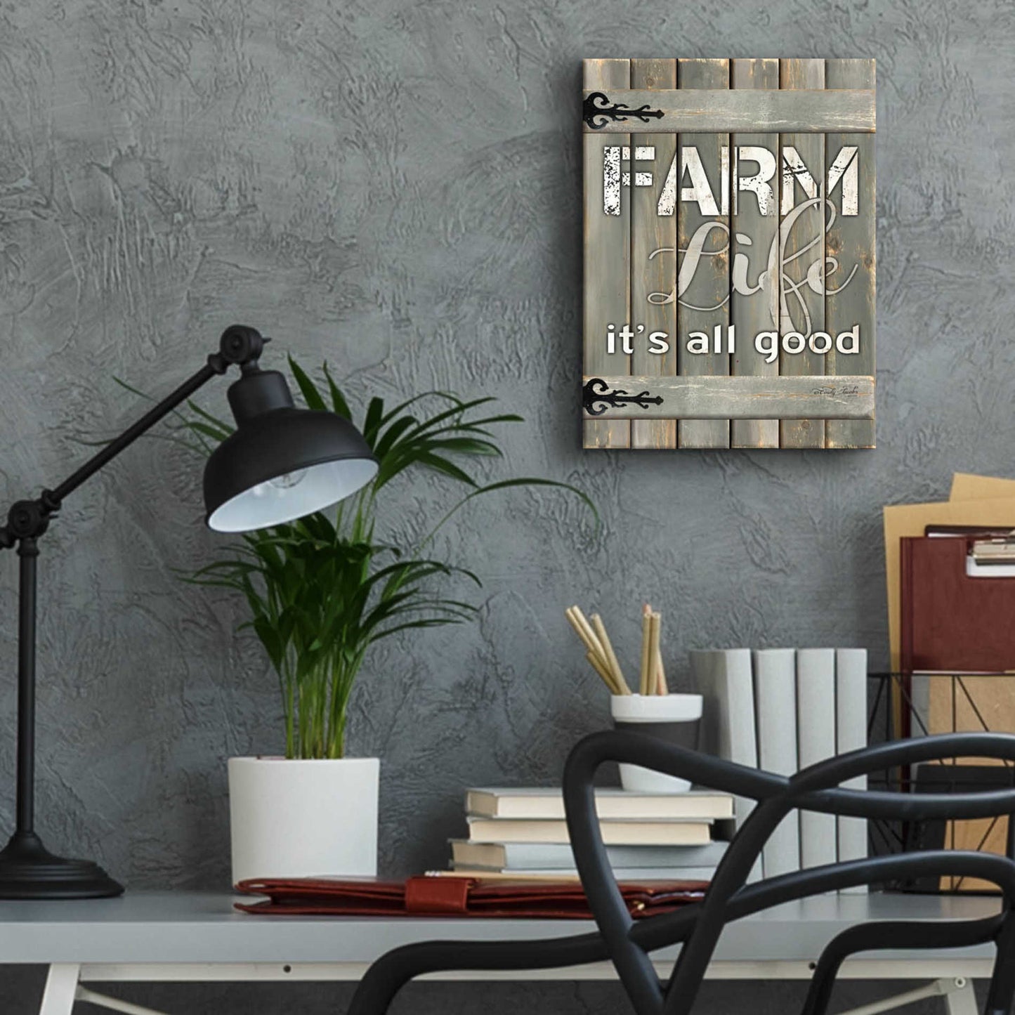 Epic Art 'Farm Life It's All Good' by Cindy Jacobs, Acrylic Glass Wall Art,12x16