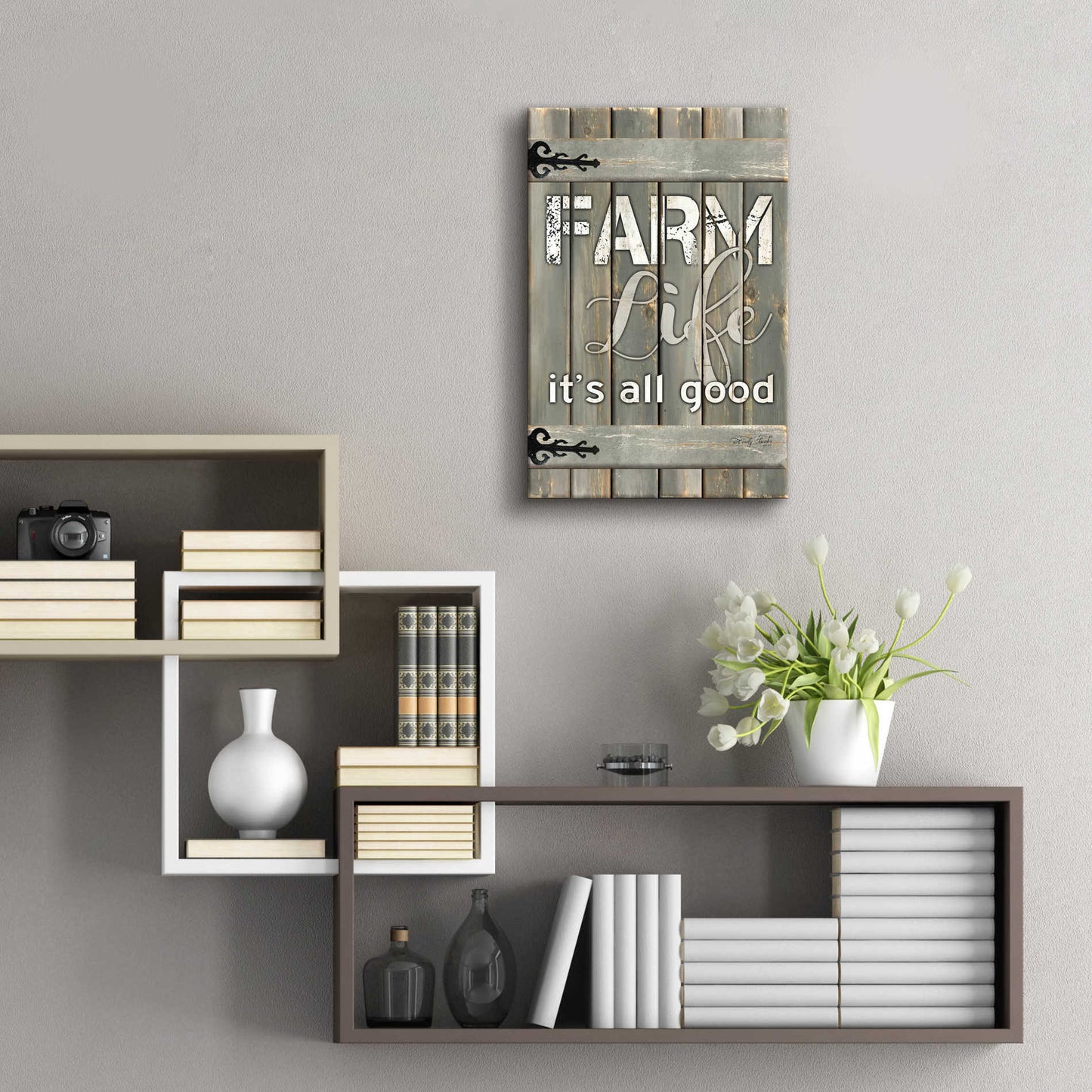 Epic Art 'Farm Life It's All Good' by Cindy Jacobs, Acrylic Glass Wall Art,16x24