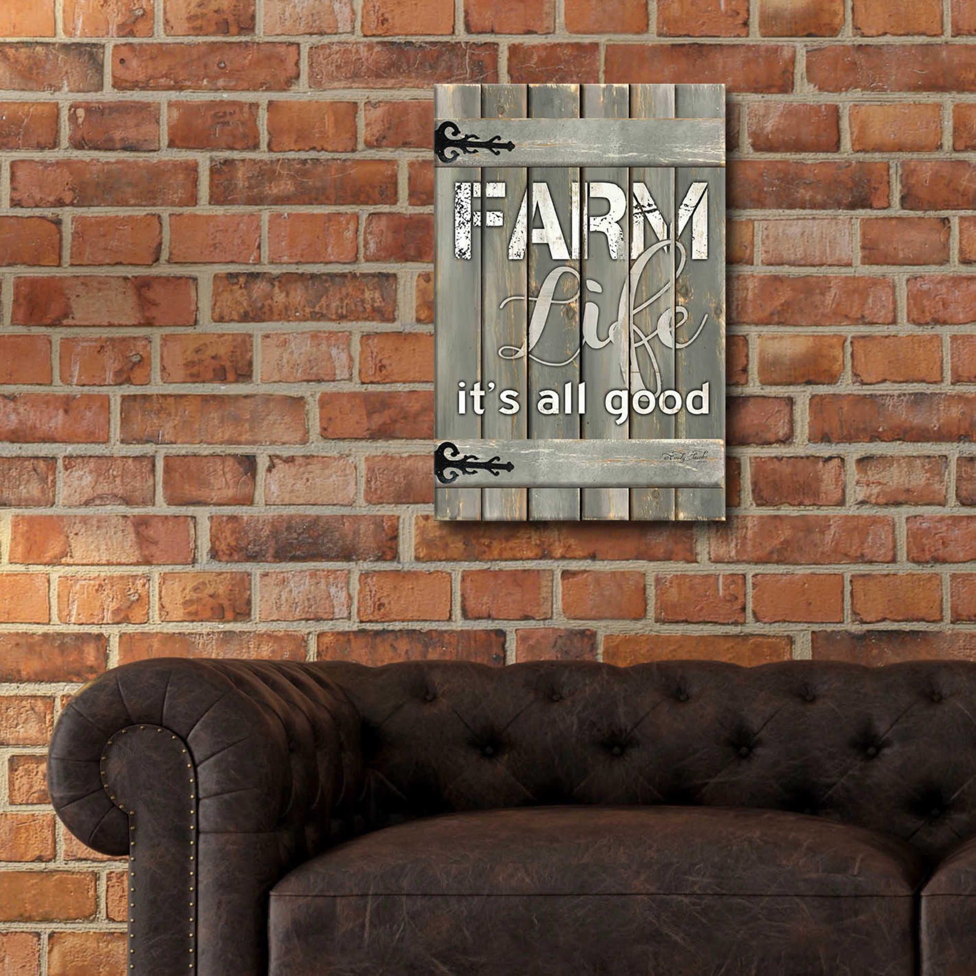 Epic Art 'Farm Life It's All Good' by Cindy Jacobs, Acrylic Glass Wall Art,16x24