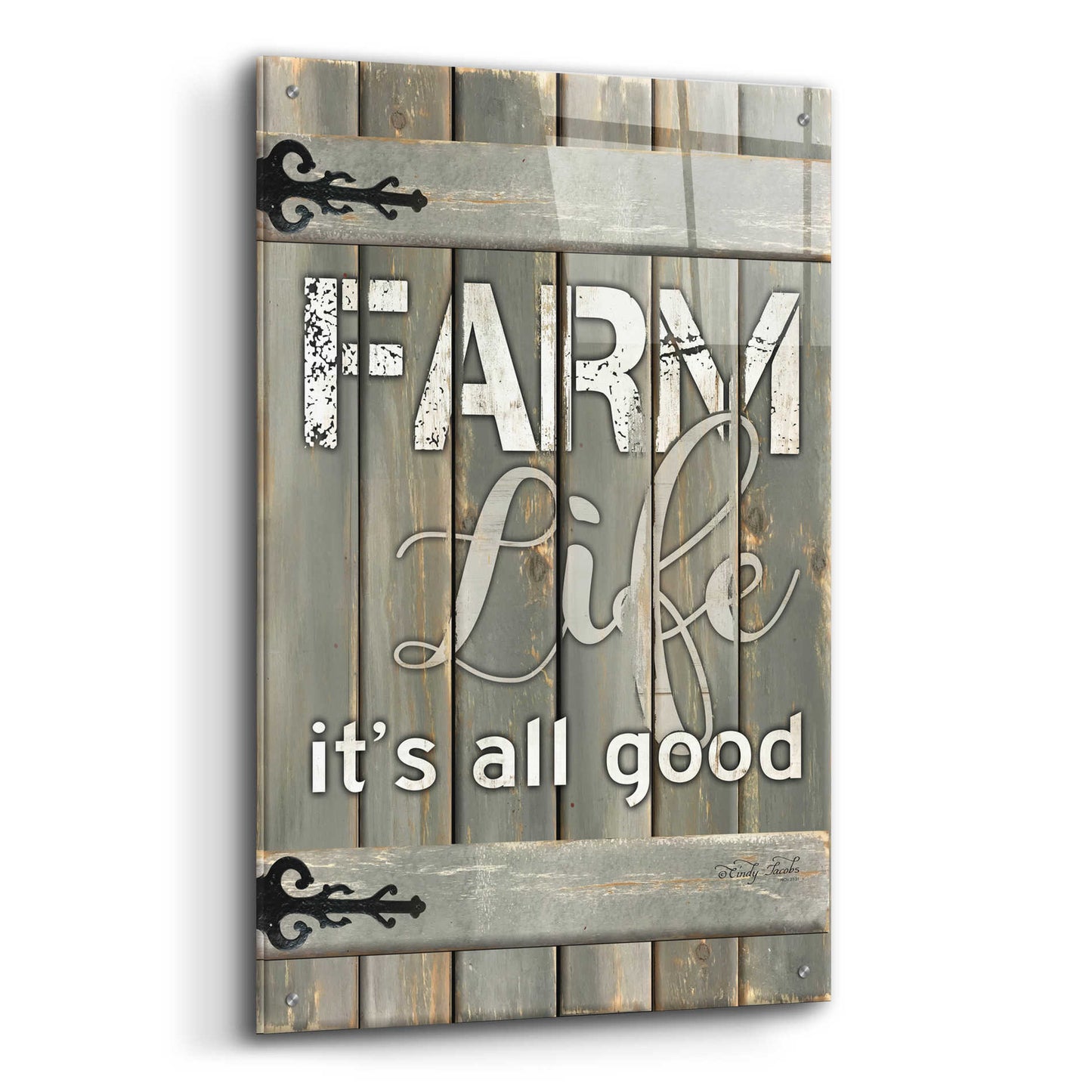 Epic Art 'Farm Life It's All Good' by Cindy Jacobs, Acrylic Glass Wall Art,24x36