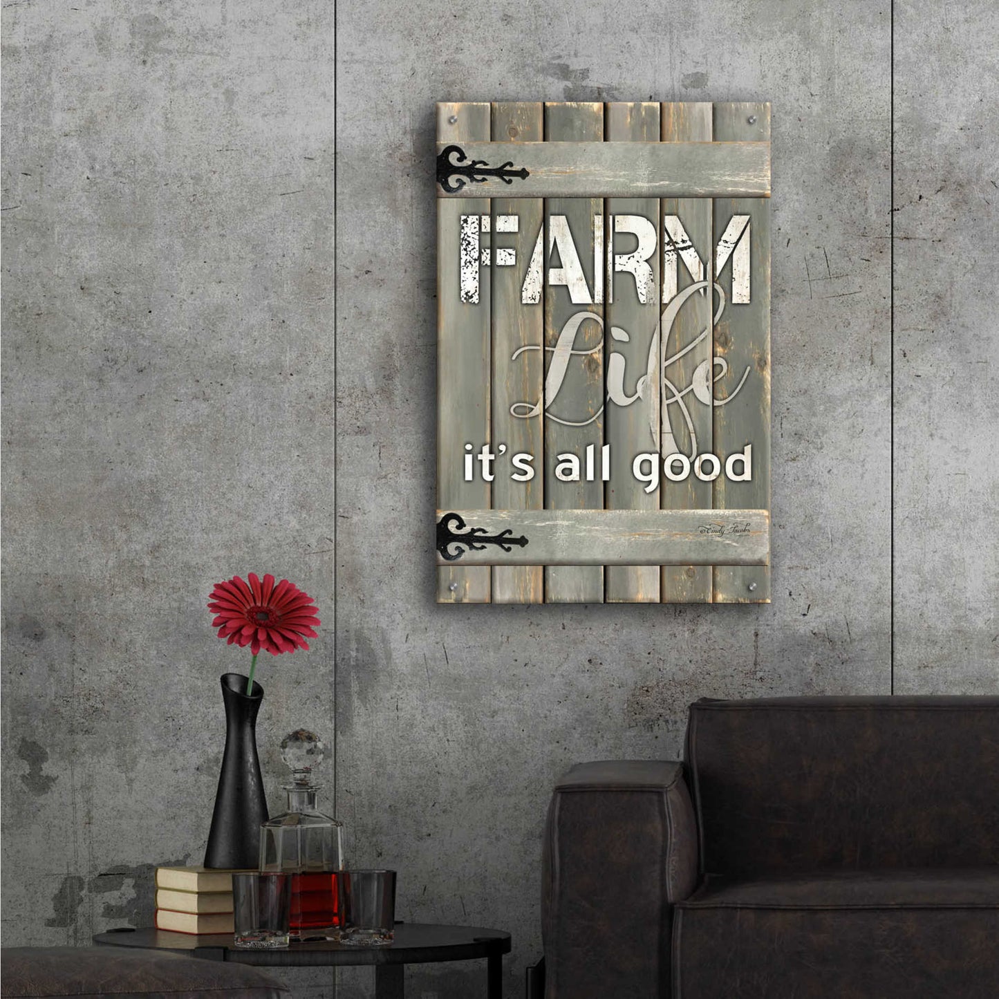 Epic Art 'Farm Life It's All Good' by Cindy Jacobs, Acrylic Glass Wall Art,24x36