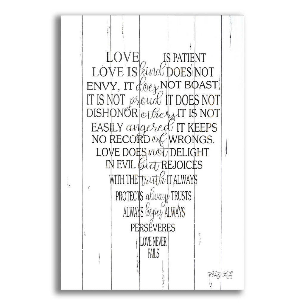 Epic Art 'Love is Patient II' by Cindy Jacobs, Acrylic Glass Wall Art