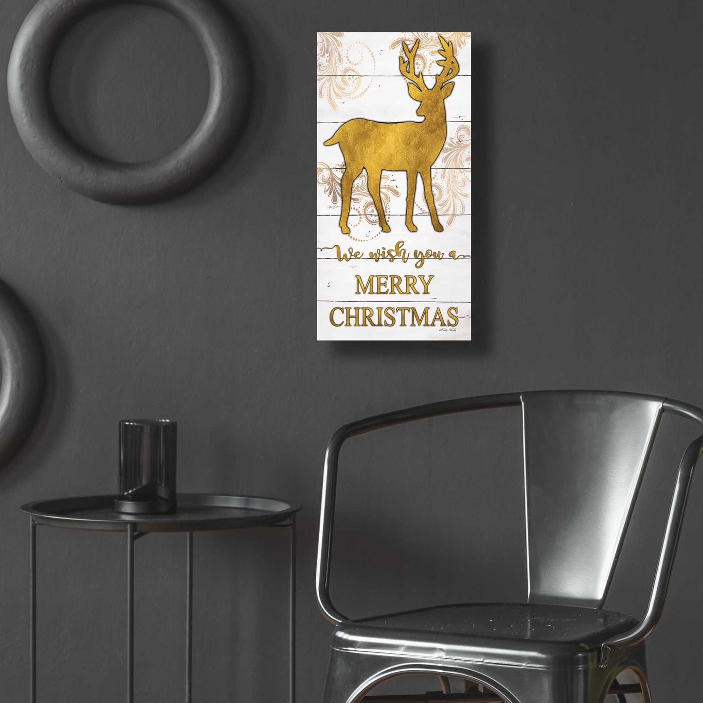 Epic Art 'Reindeer Merry Christmas' by Cindy Jacobs, Acrylic Glass Wall Art,12x24