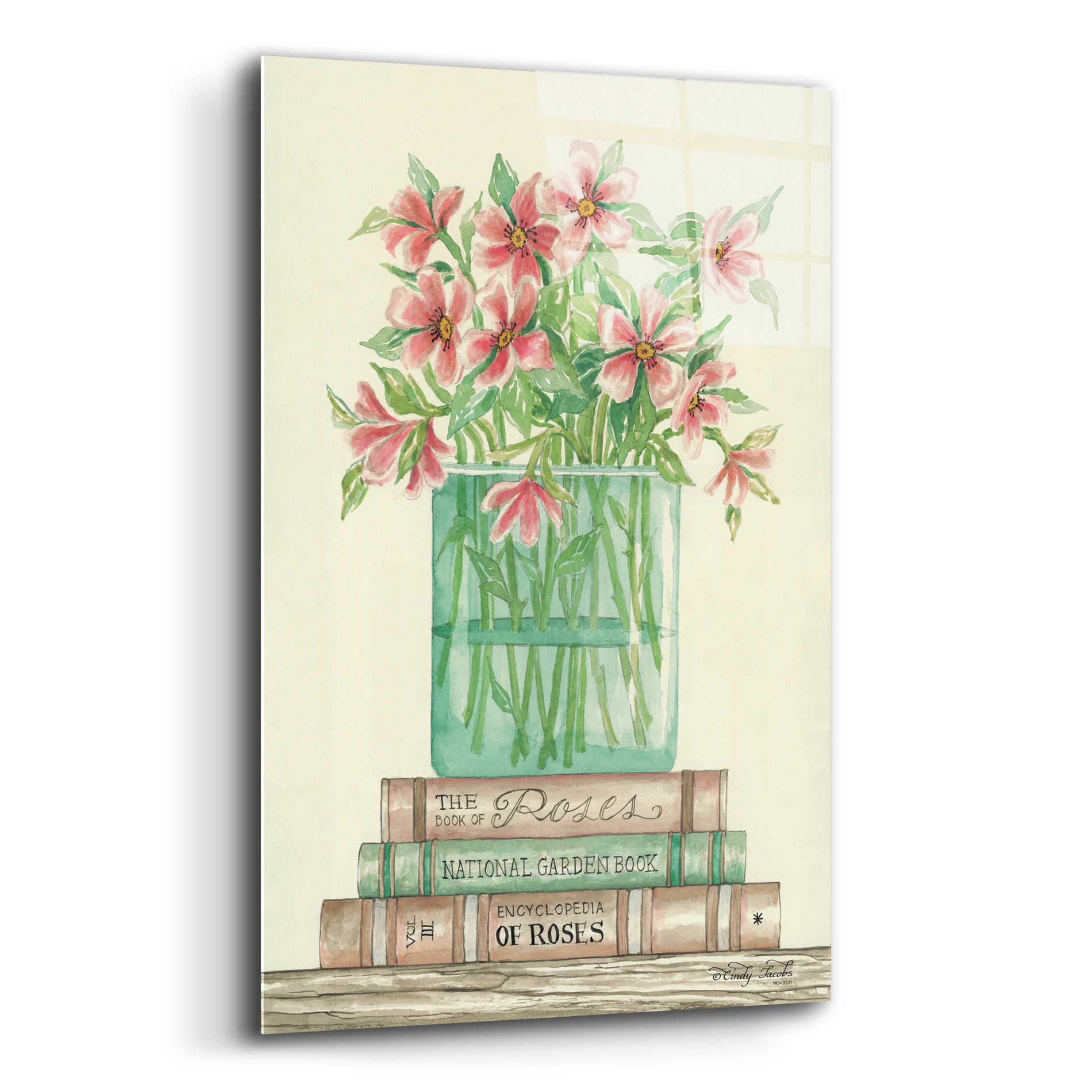 Epic Art 'Book Bouquet I' by Cindy Jacobs, Acrylic Glass Wall Art,16x24