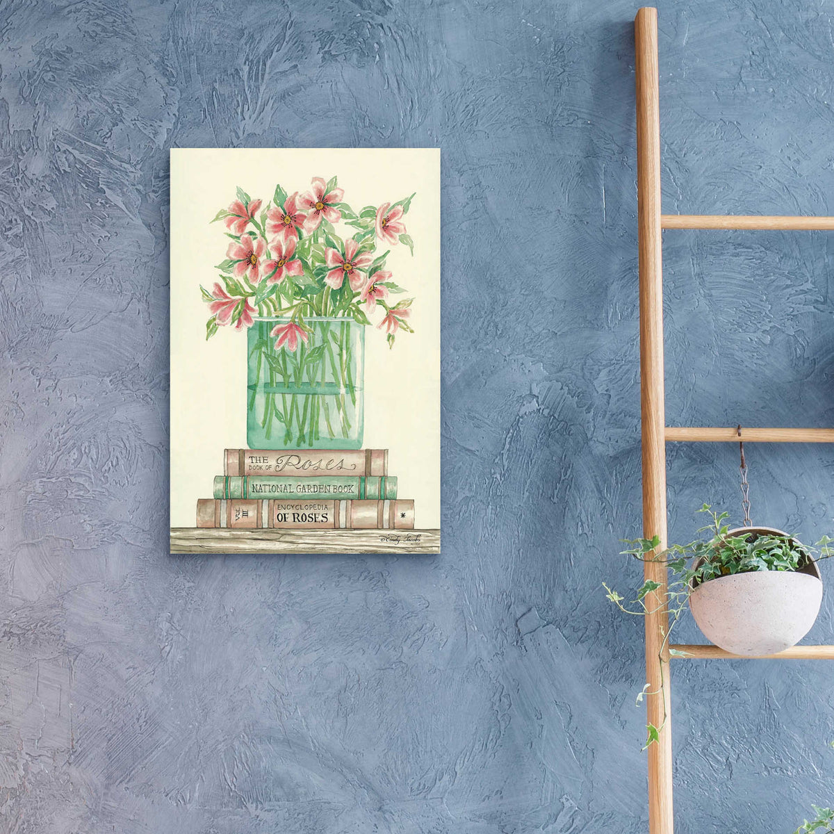 Epic Art 'Book Bouquet I' by Cindy Jacobs, Acrylic Glass Wall Art,16x24
