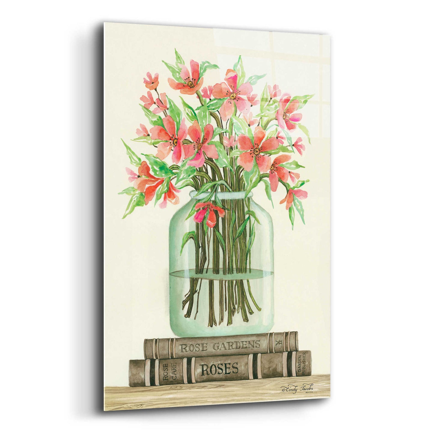 Epic Art 'Book Bouquet II' by Cindy Jacobs, Acrylic Glass Wall Art,12x16