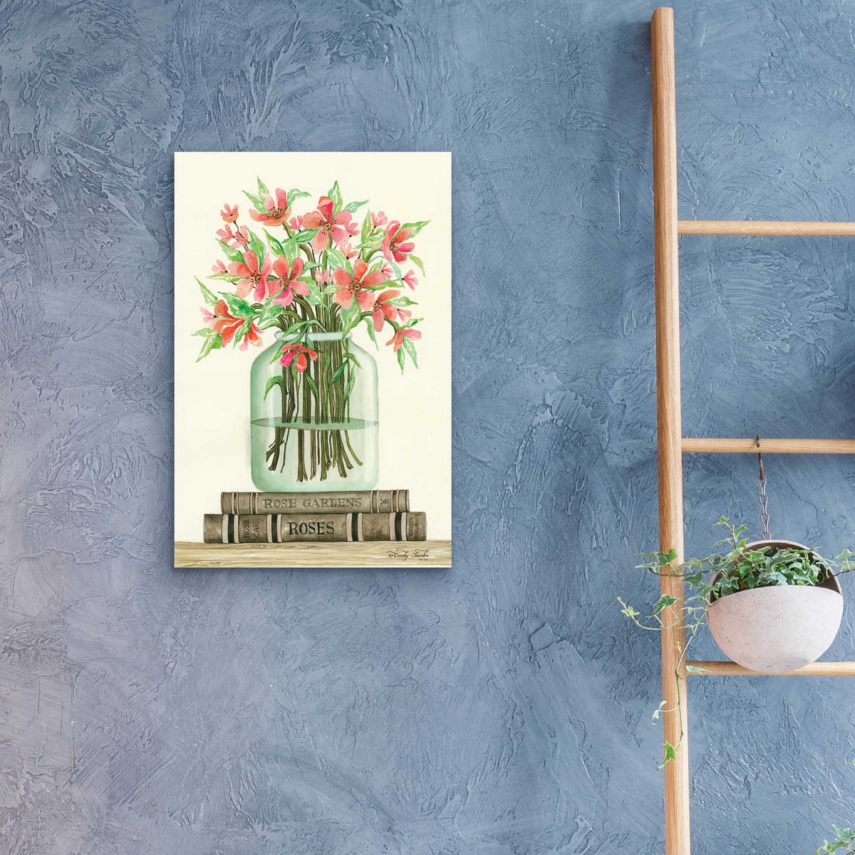 Epic Art 'Book Bouquet II' by Cindy Jacobs, Acrylic Glass Wall Art,16x24