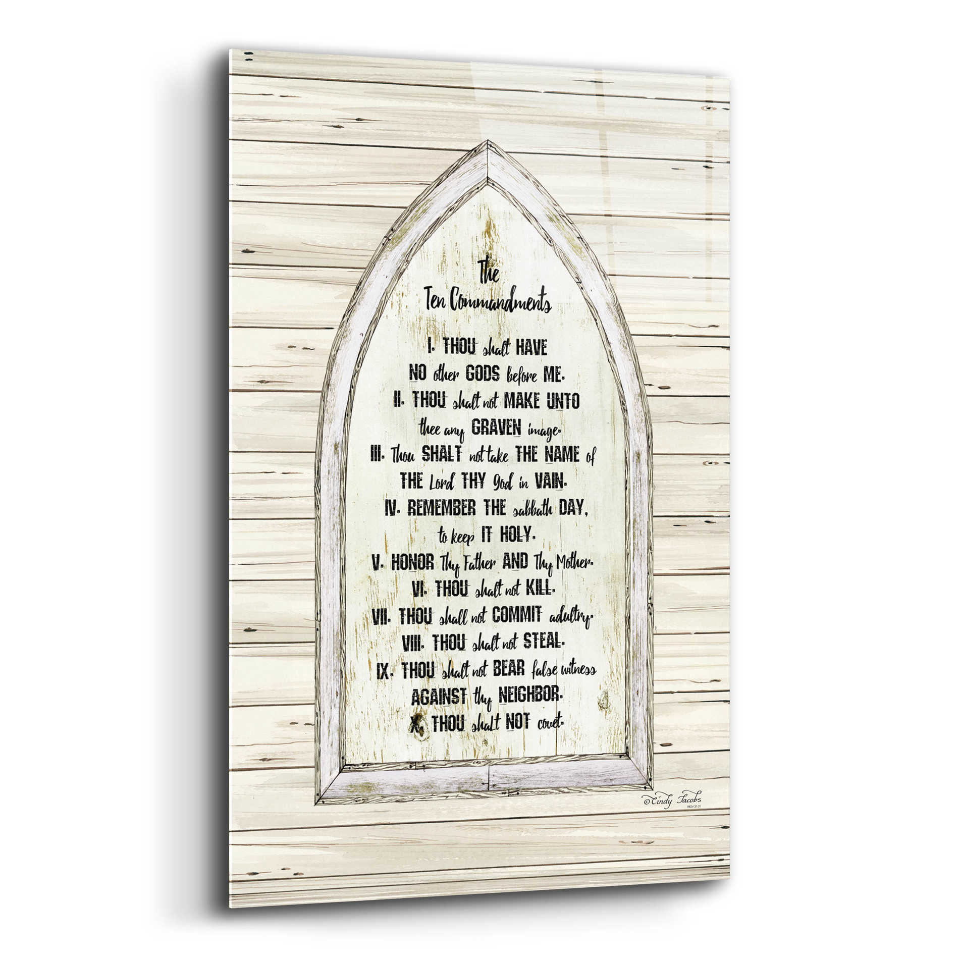 Epic Art 'Ten Commandments' by Cindy Jacobs, Acrylic Glass Wall Art,12x16