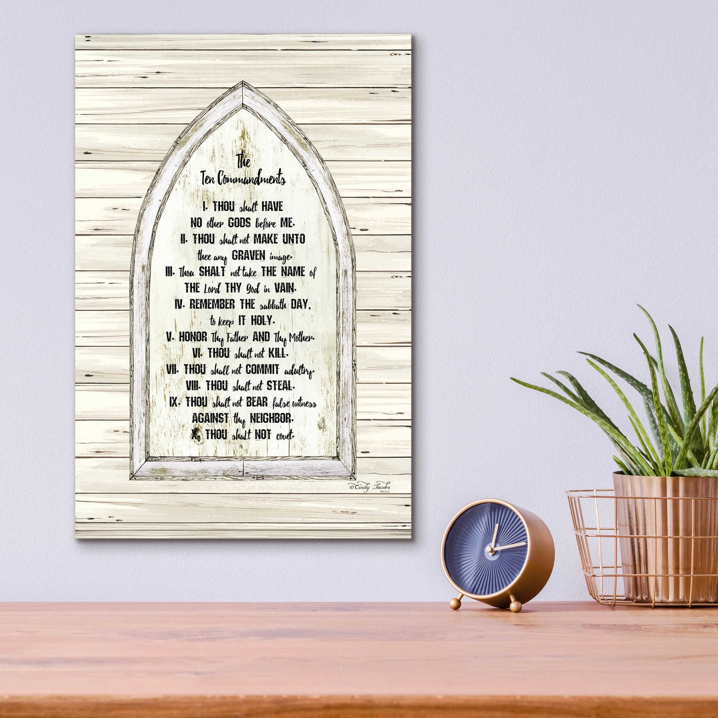 Epic Art 'Ten Commandments' by Cindy Jacobs, Acrylic Glass Wall Art,12x16