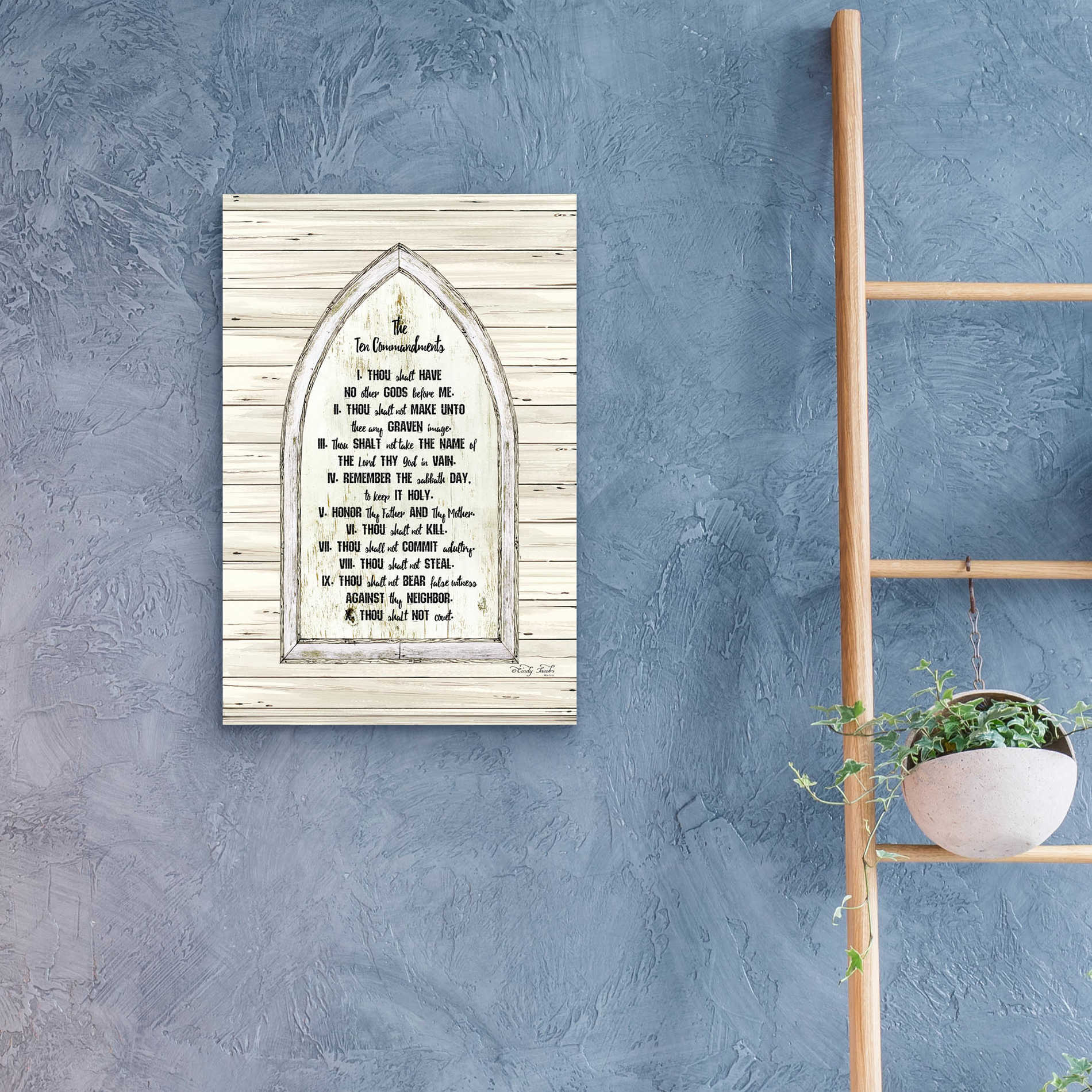 Epic Art 'Ten Commandments' by Cindy Jacobs, Acrylic Glass Wall Art,16x24