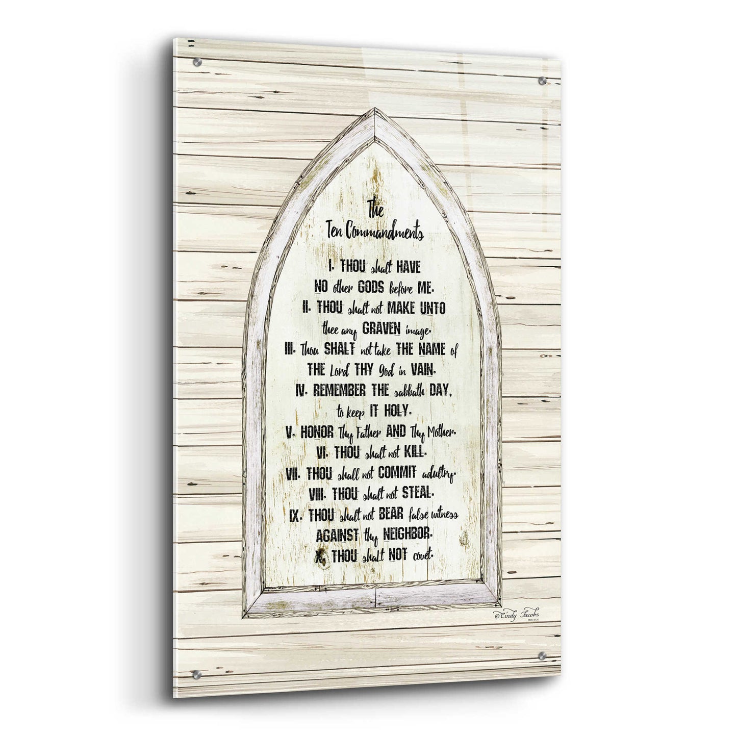 Epic Art 'Ten Commandments' by Cindy Jacobs, Acrylic Glass Wall Art,24x36