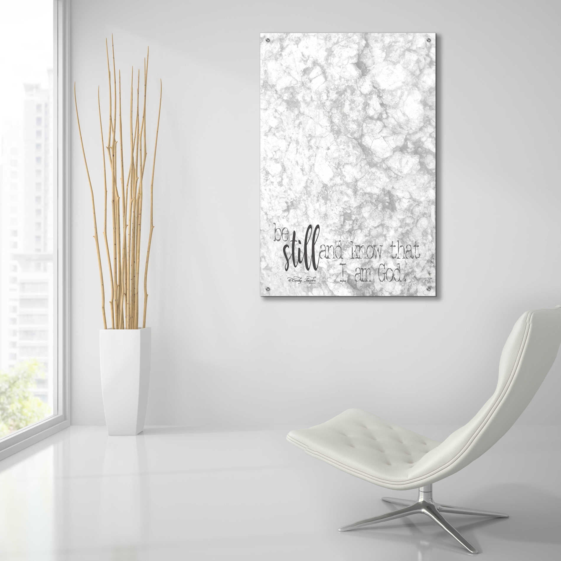 Epic Art 'Be Still' by Cindy Jacobs, Acrylic Glass Wall Art,24x36