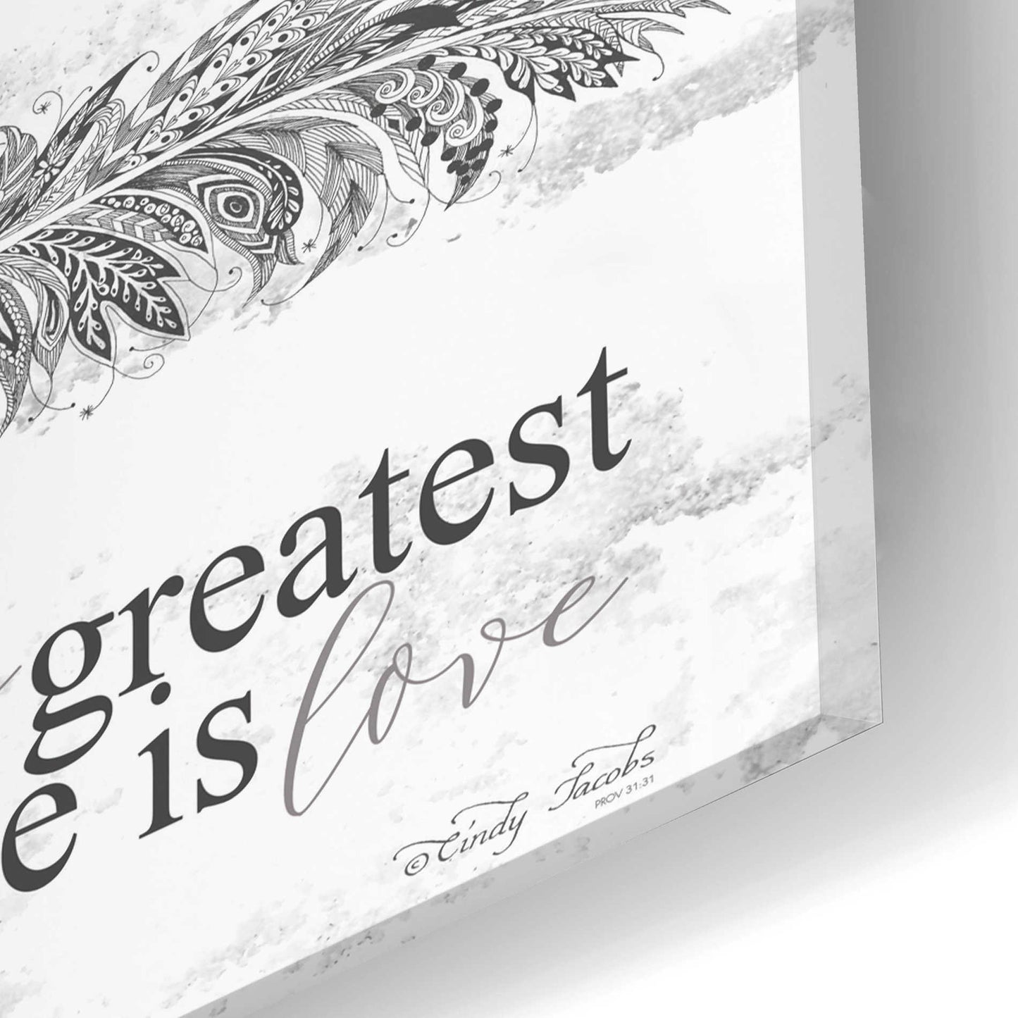 Epic Art 'The Greatest is Love' by Cindy Jacobs, Acrylic Glass Wall Art,12x24