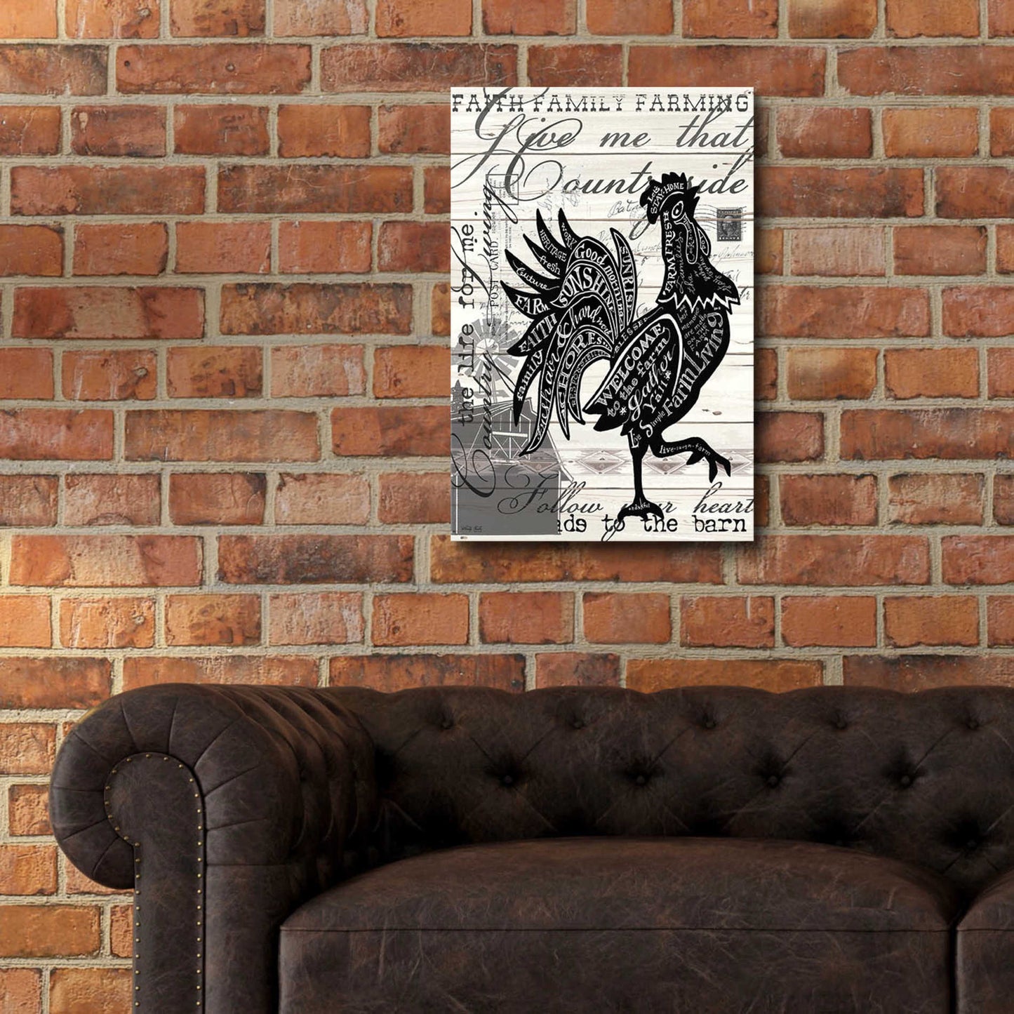 Epic Art 'Welcome to the Farm Chicken' by Cindy Jacobs, Acrylic Glass Wall Art,16x24