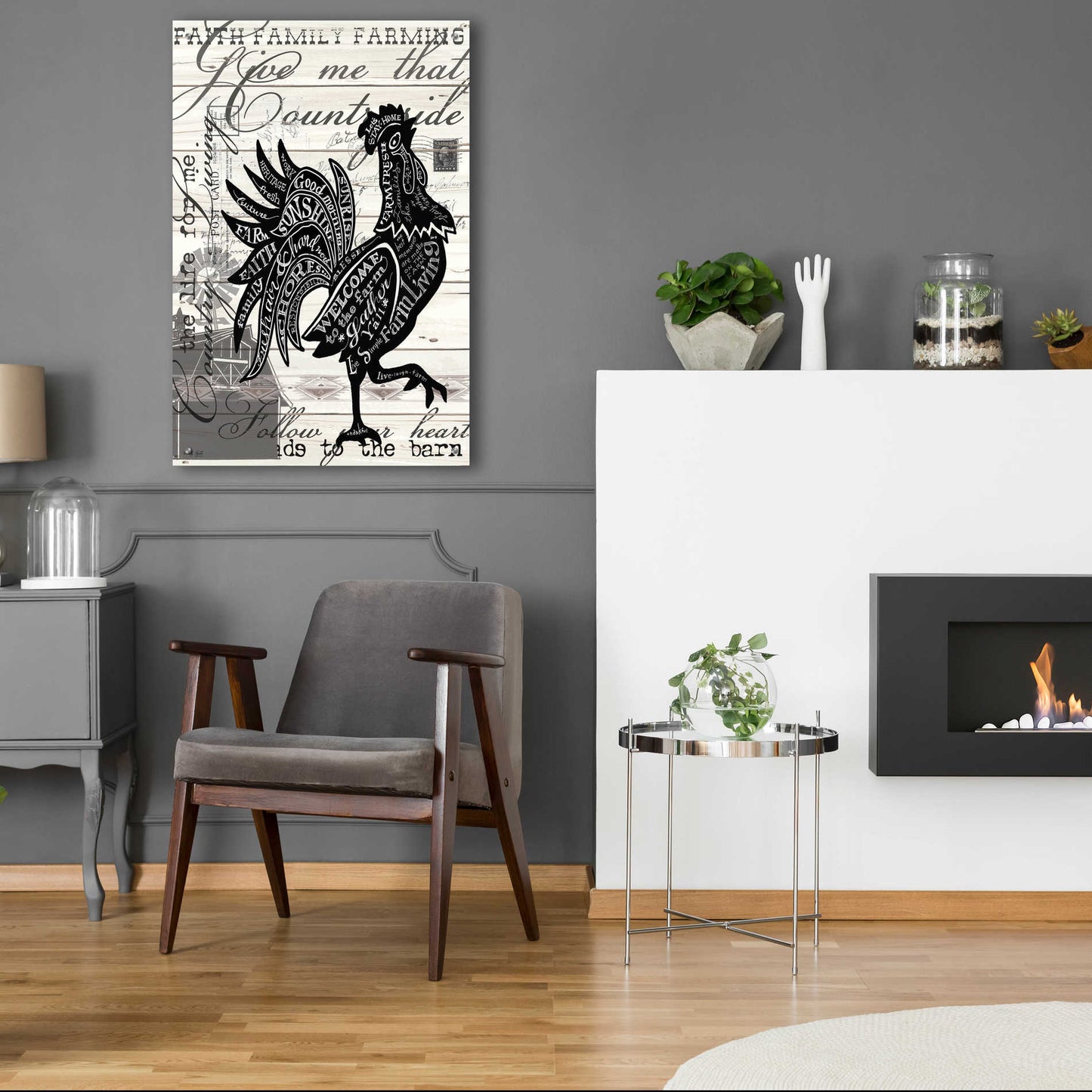 Epic Art 'Welcome to the Farm Chicken' by Cindy Jacobs, Acrylic Glass Wall Art,24x36