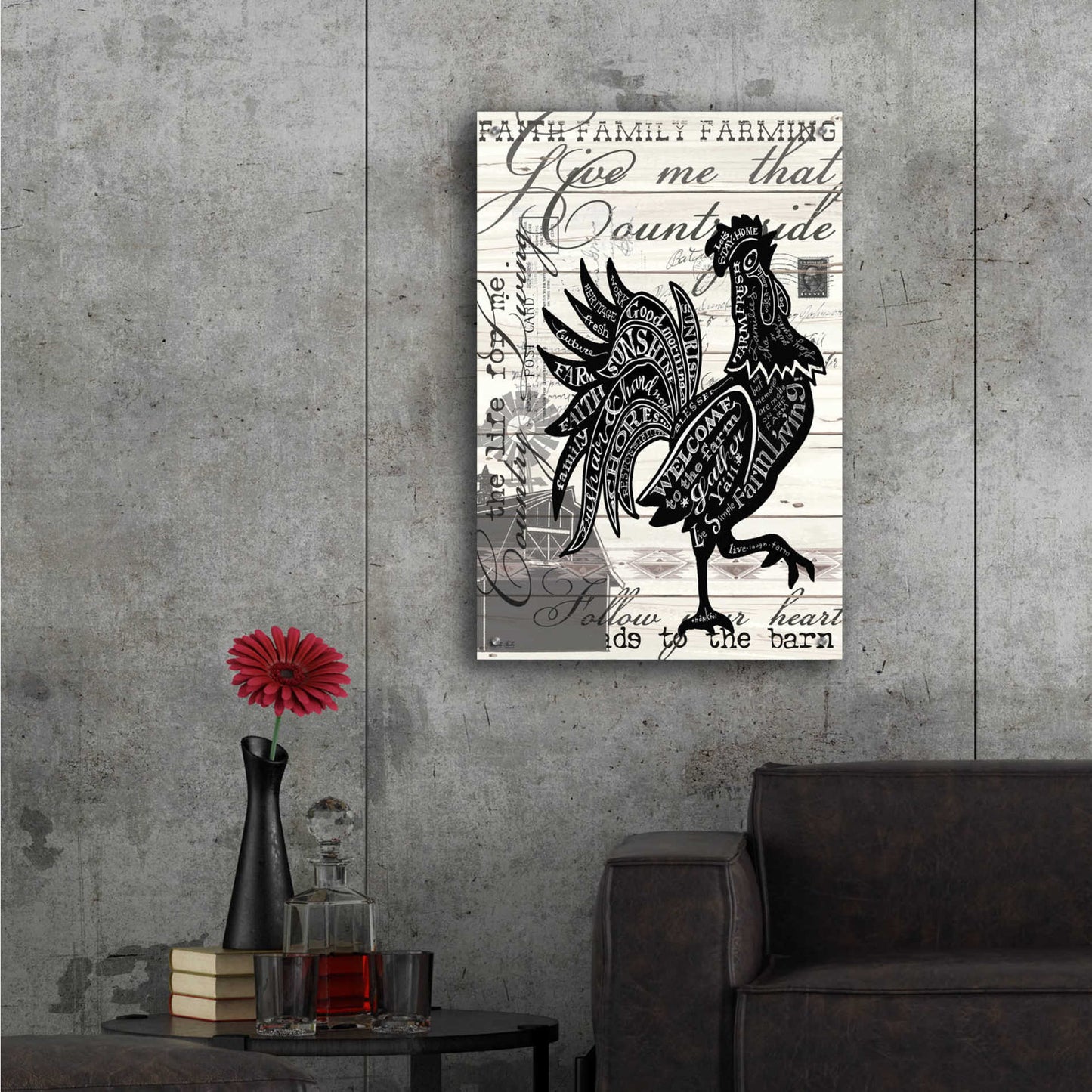 Epic Art 'Welcome to the Farm Chicken' by Cindy Jacobs, Acrylic Glass Wall Art,24x36