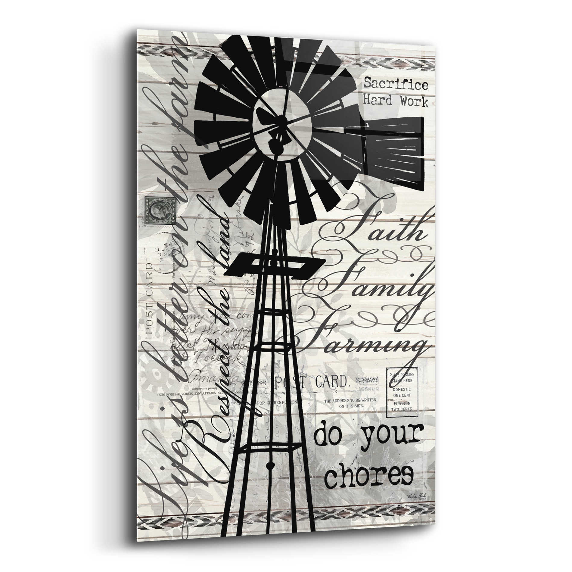 Epic Art 'Do Your Chores Windmill' by Cindy Jacobs, Acrylic Glass Wall Art,12x16