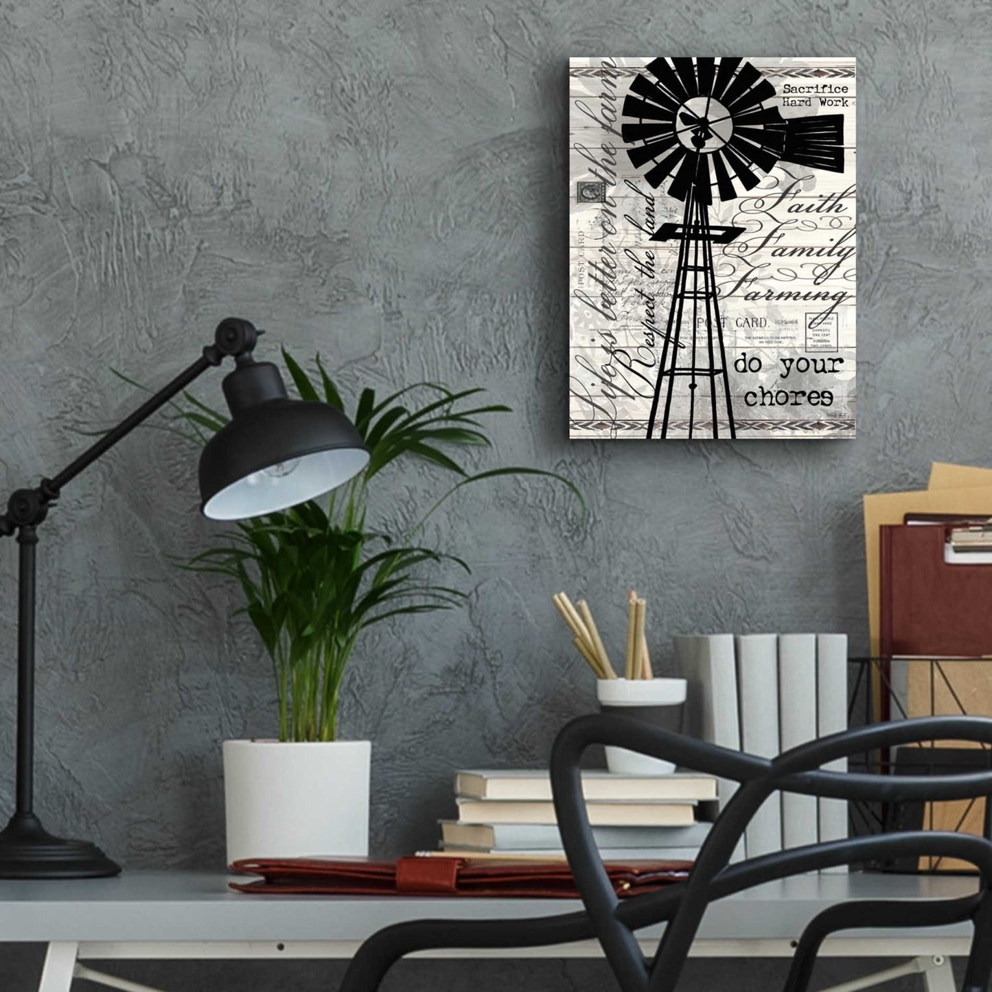 Epic Art 'Do Your Chores Windmill' by Cindy Jacobs, Acrylic Glass Wall Art,12x16