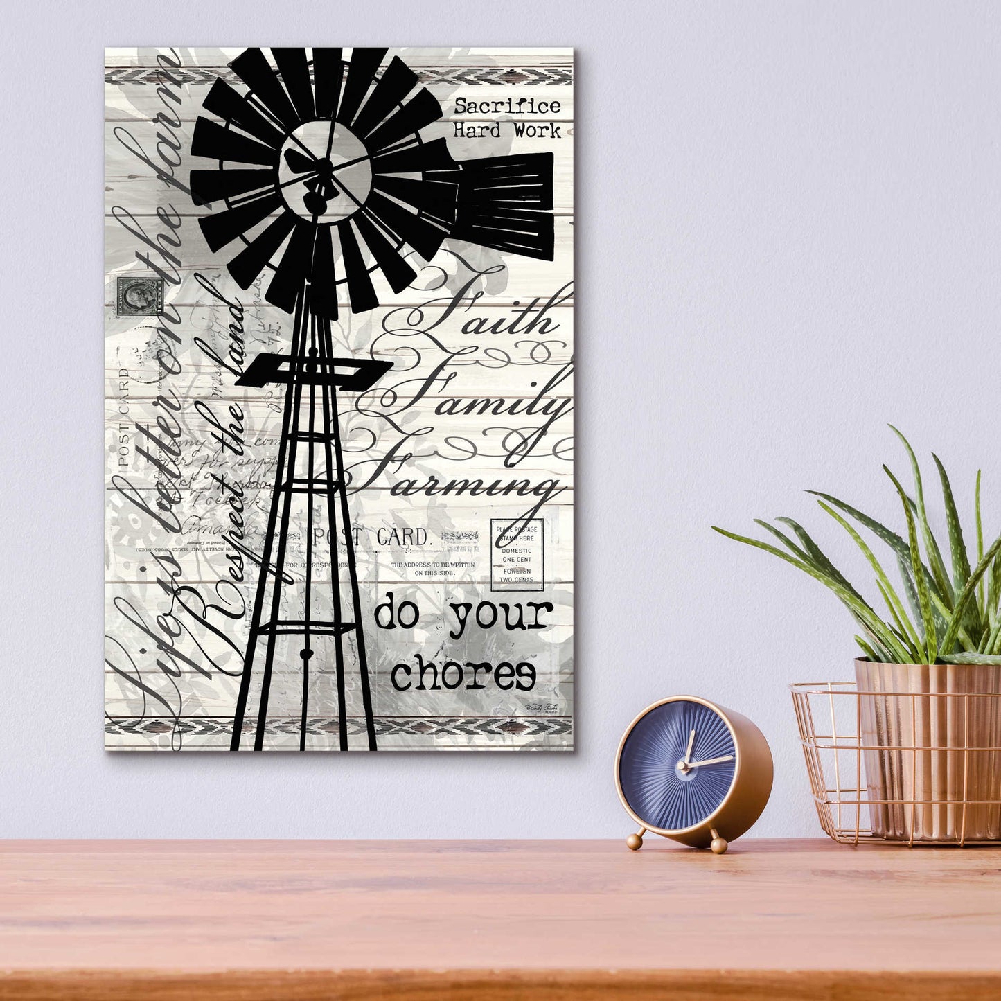 Epic Art 'Do Your Chores Windmill' by Cindy Jacobs, Acrylic Glass Wall Art,12x16