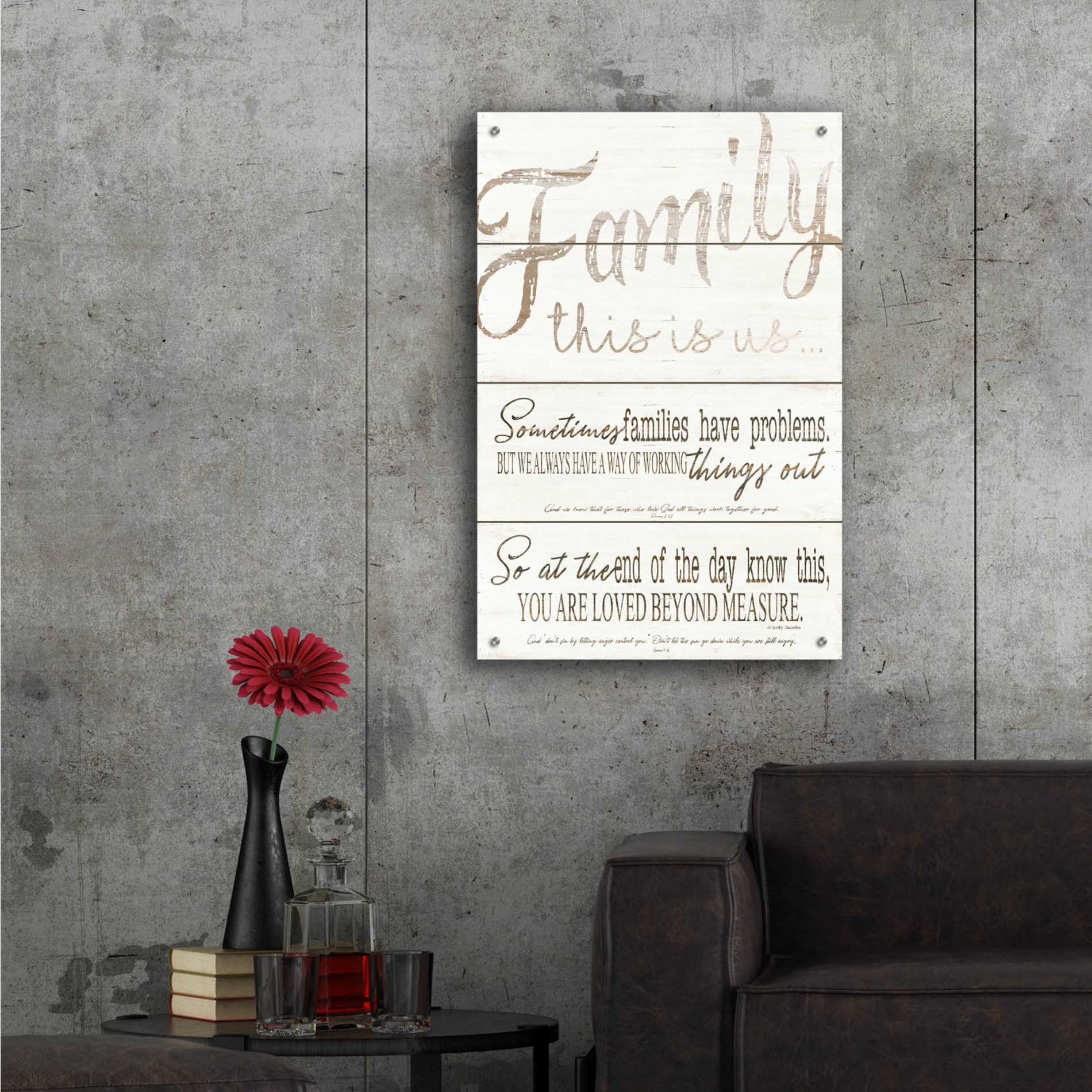 Epic Art 'Family - You Are Loved' by Cindy Jacobs, Acrylic Glass Wall Art,24x36