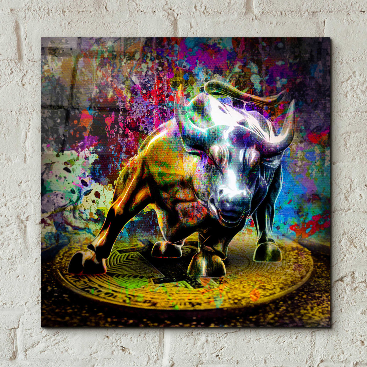 Epic Art 'Bitcoin Bull Market,' Acrylic Glass Wall Art,12x12
