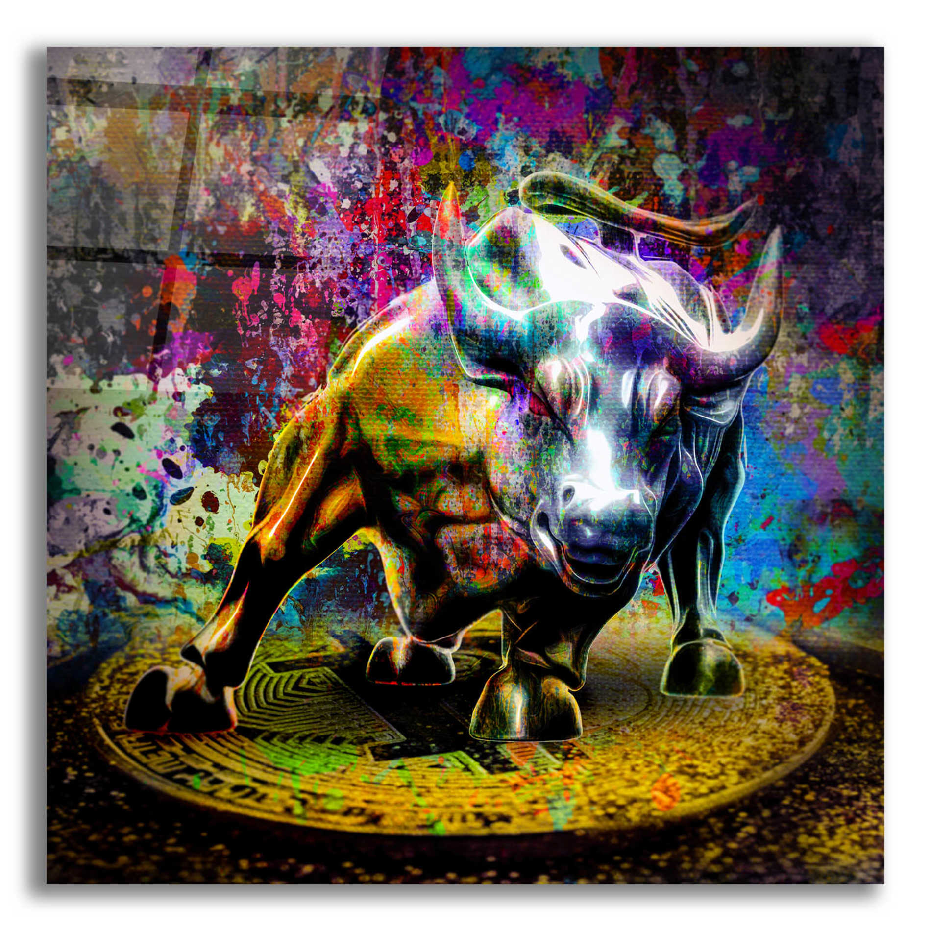 Epic Art 'Bitcoin Bull Market,' Acrylic Glass Wall Art,12x12
