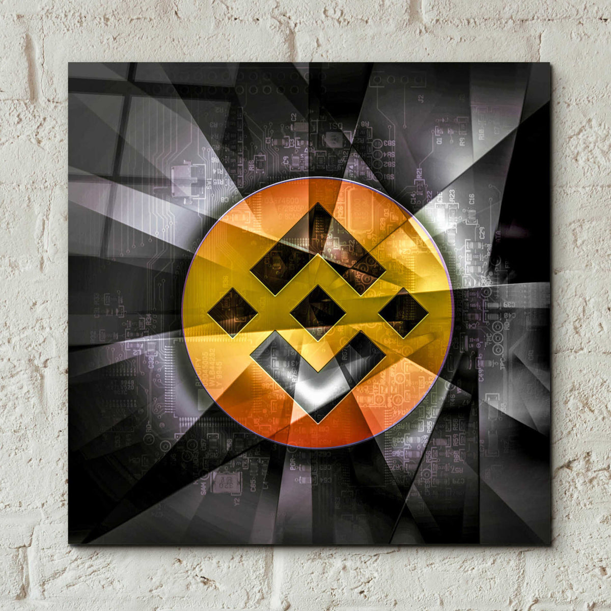 Epic Art 'BNB Binance Coin,' Acrylic Glass Wall Art,12x12