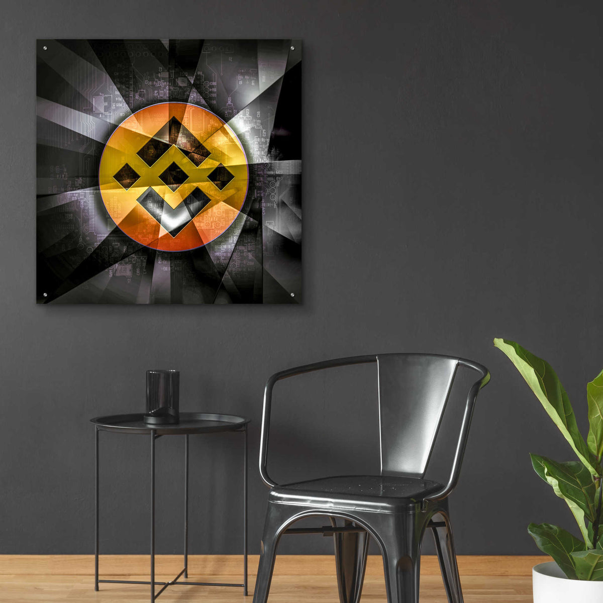 Epic Art 'BNB Binance Coin,' Acrylic Glass Wall Art,36x36