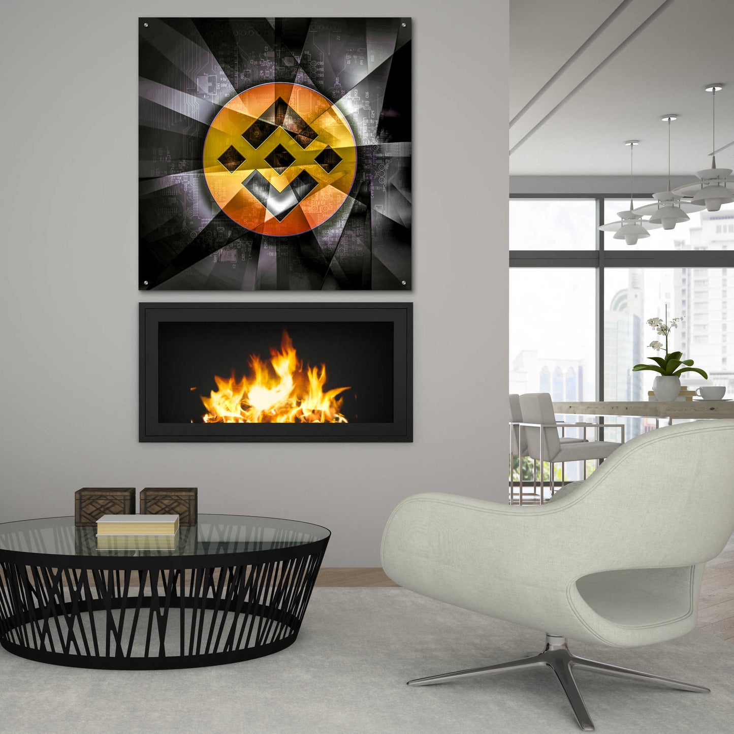 Epic Art 'BNB Binance Coin,' Acrylic Glass Wall Art,36x36