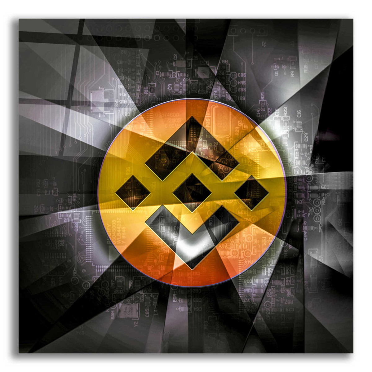 Epic Art 'BNB Binance Coin,' Acrylic Glass Wall Art