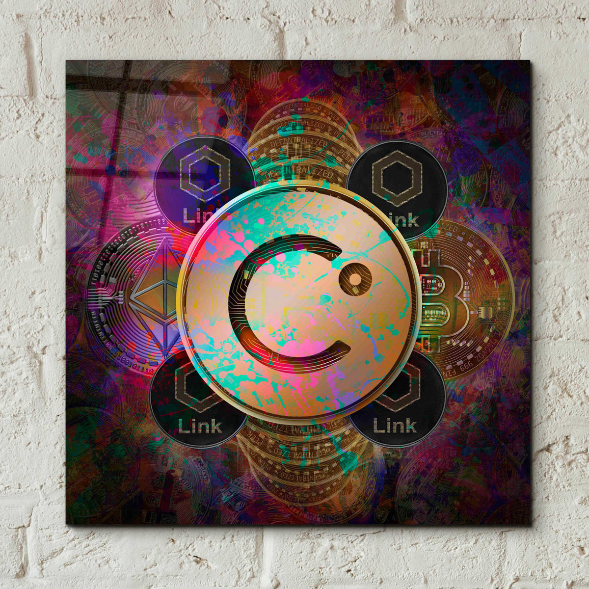 Epic Art 'CEL Celsius Network Crypto Pyramid,' Acrylic Glass Wall Art,12x12