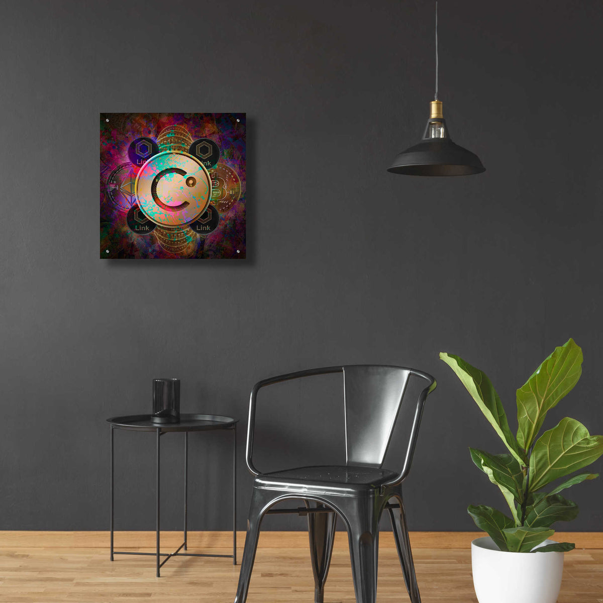 Epic Art 'CEL Celsius Network Crypto Pyramid,' Acrylic Glass Wall Art,24x24