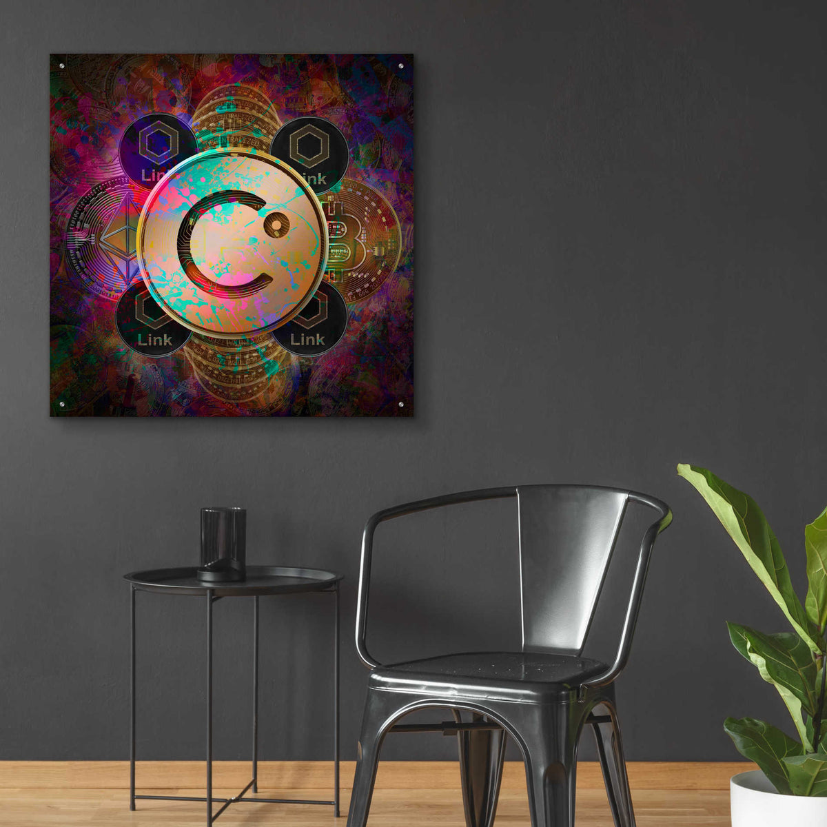 Epic Art 'CEL Celsius Network Crypto Pyramid,' Acrylic Glass Wall Art,36x36
