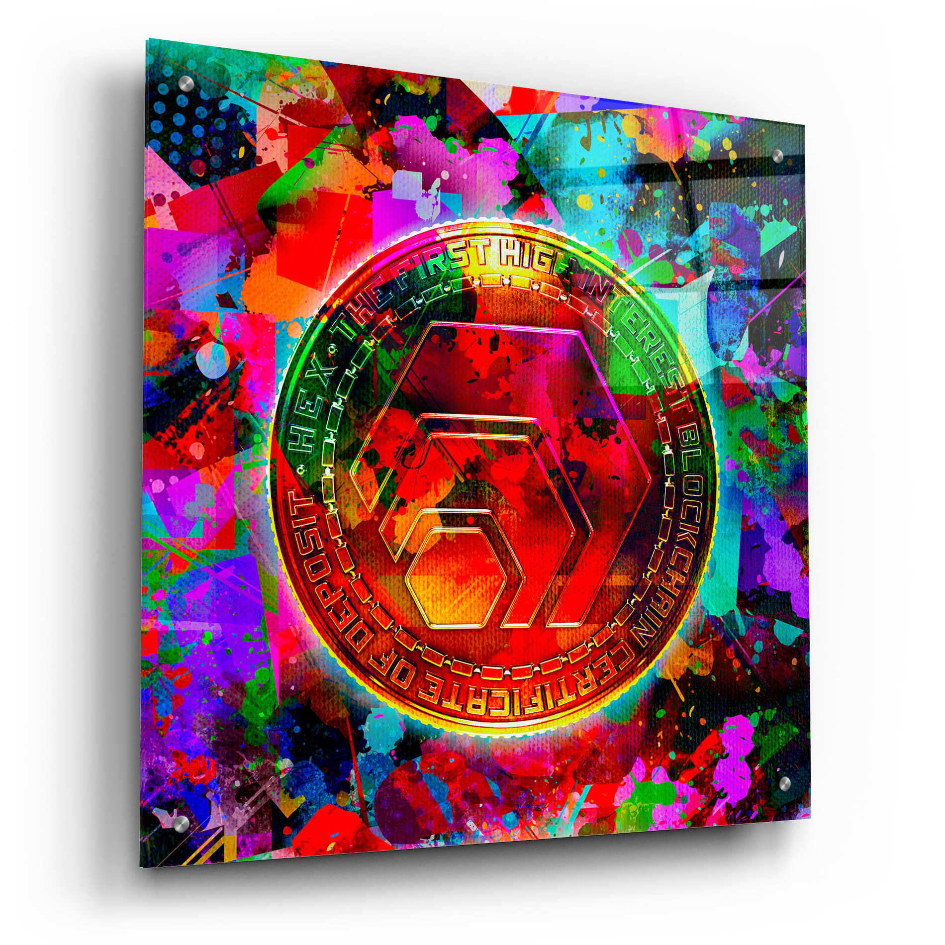 Epic Art 'HEX Crypto Color,' Acrylic Glass Wall Art,24x24