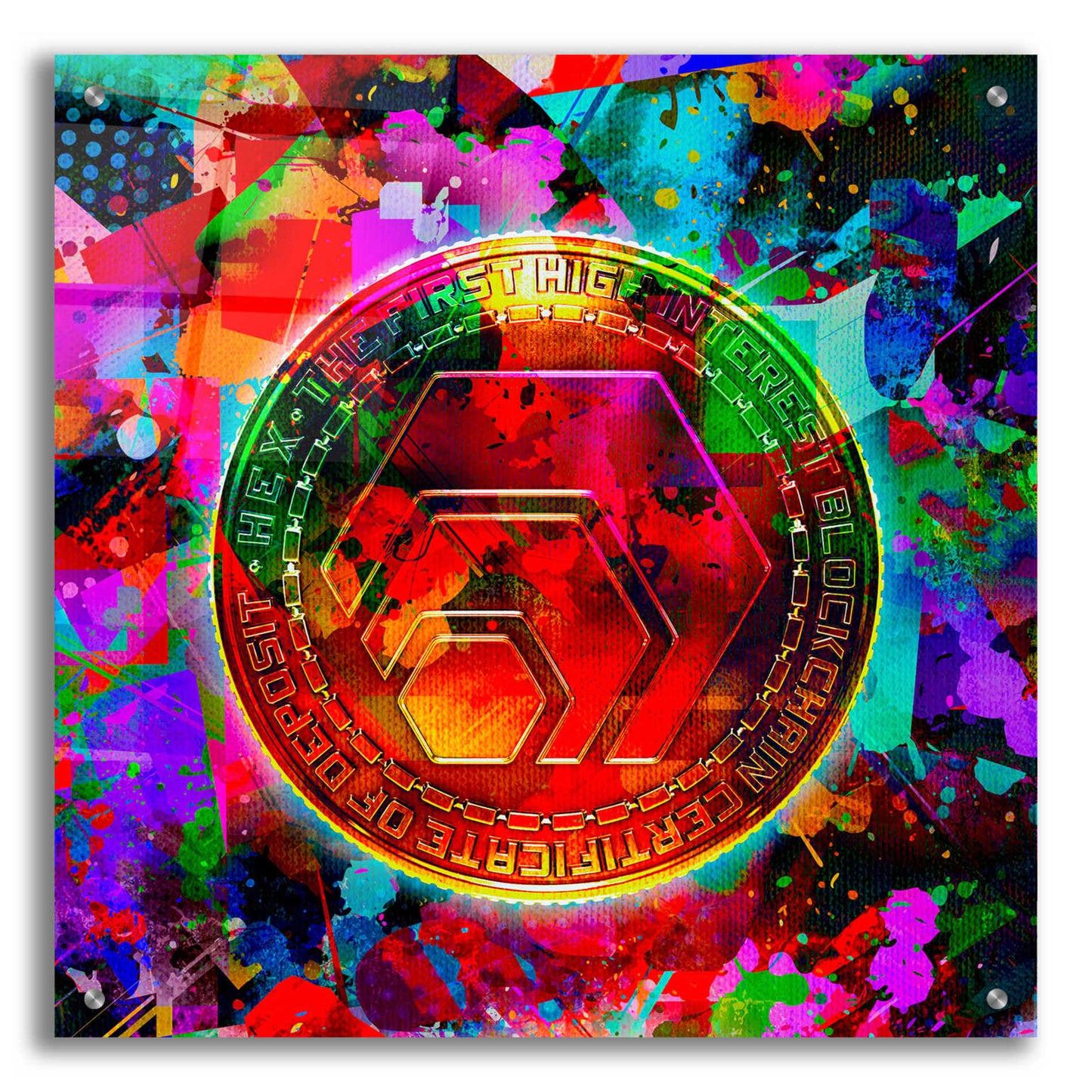 Epic Art 'HEX Crypto Color,' Acrylic Glass Wall Art,24x24