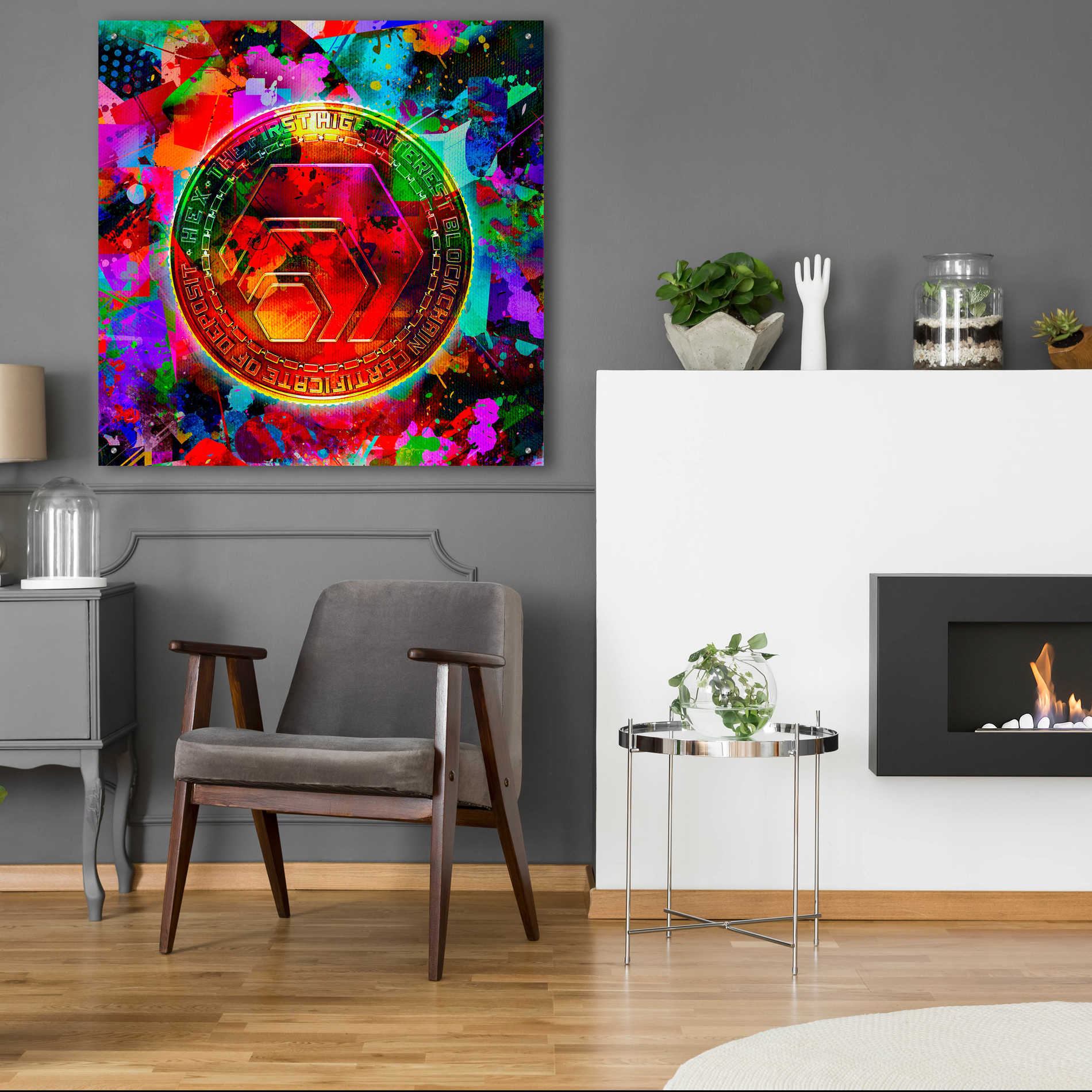 Epic Art 'HEX Crypto Color,' Acrylic Glass Wall Art,36x36