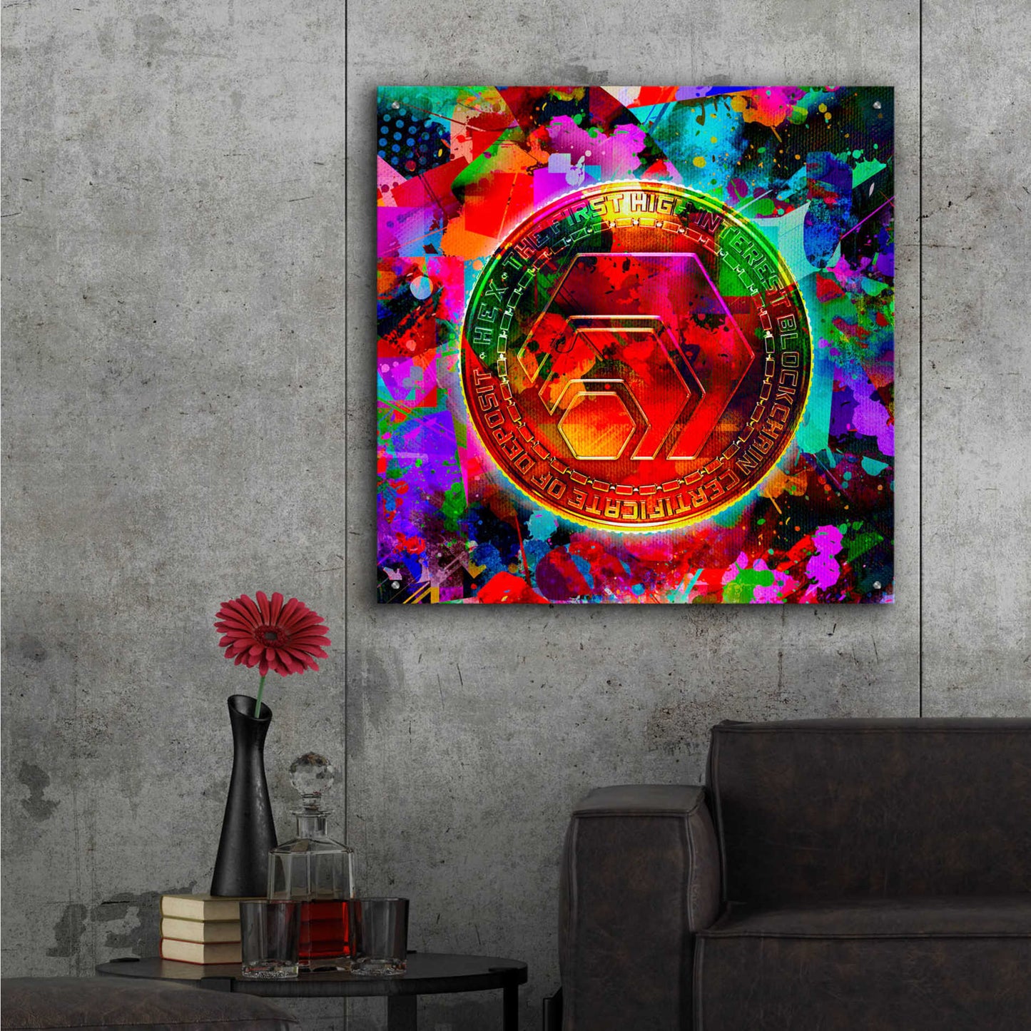 Epic Art 'HEX Crypto Color,' Acrylic Glass Wall Art,36x36